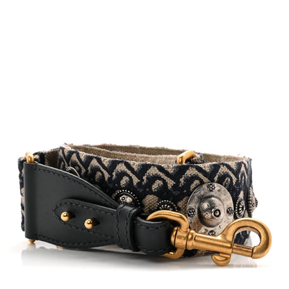 Christian Dior Oblique Studded Shoulder Strap Blue 1 of 6