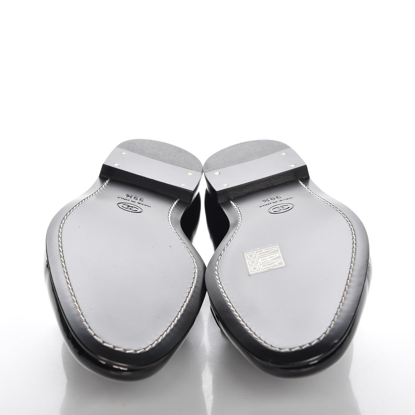 Patent Calfskin CC Loafers 39.5 Black
