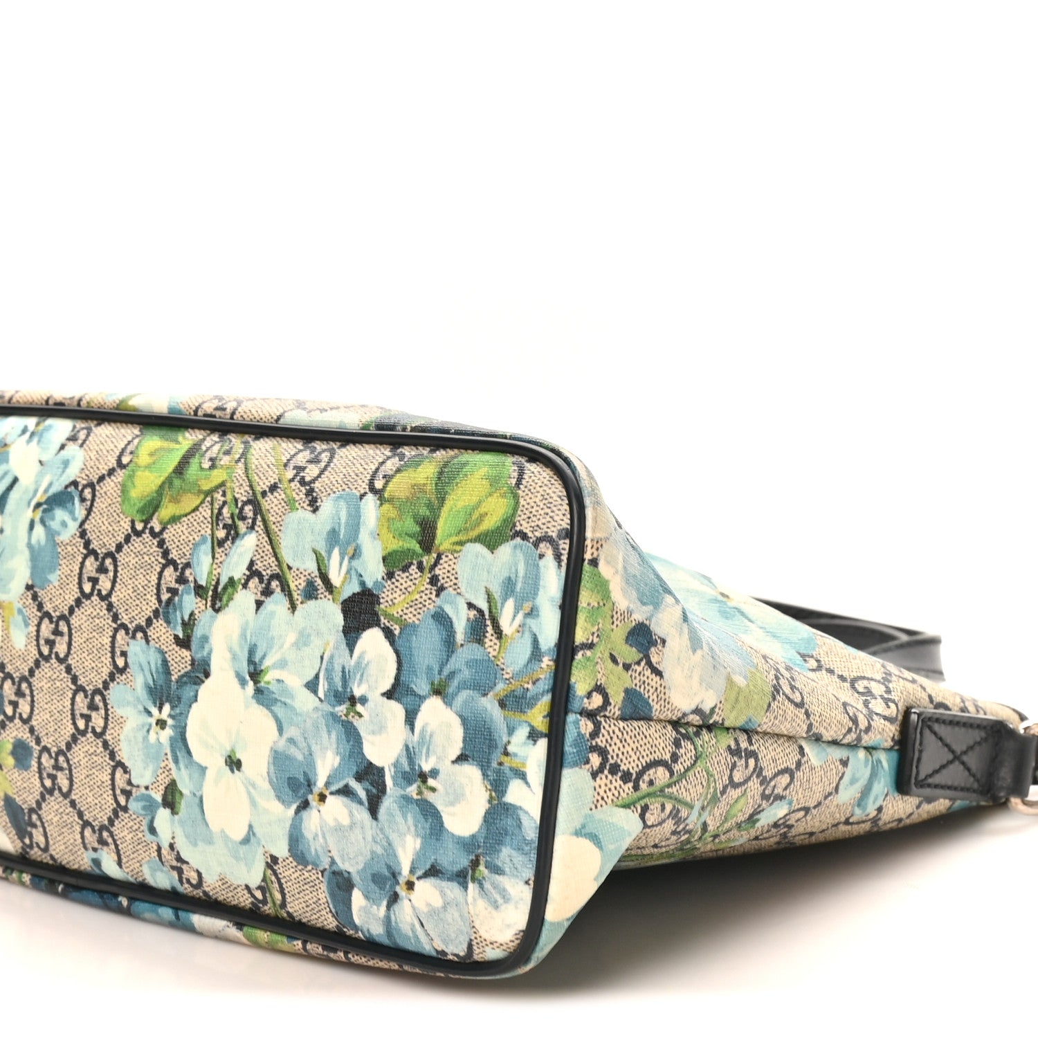 Gucci GG Supreme Monogram Blooms Small Zippered Tote Blue 10 of 10