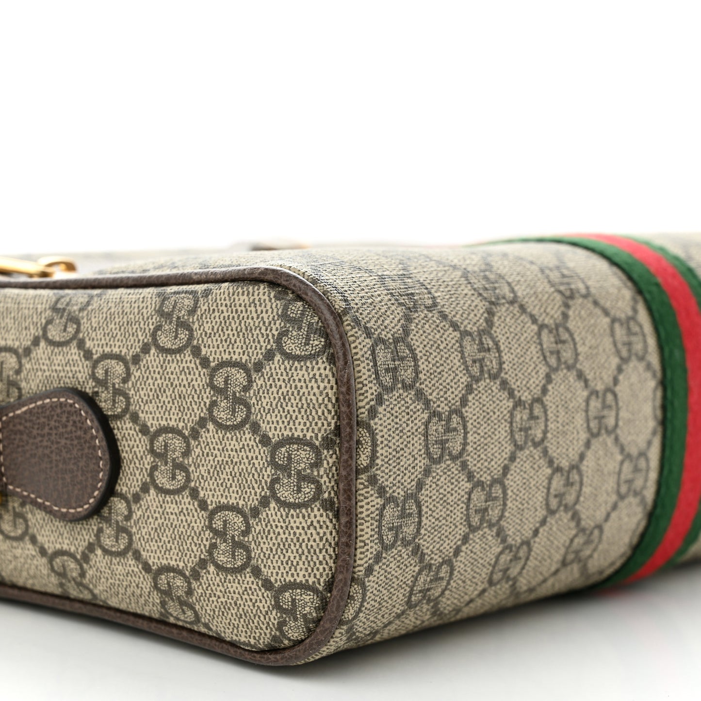 GG Supreme Monogram Web Small Ophidia Shoulder Bag Brown