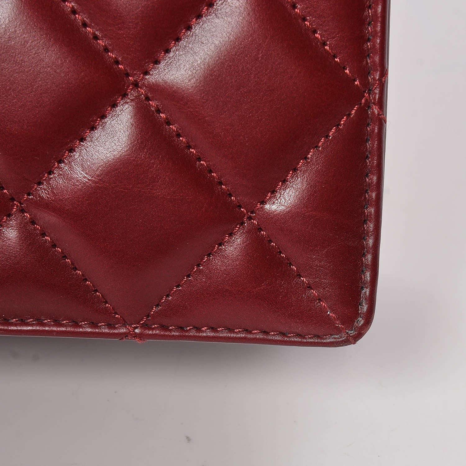 Chanel Calfskin Quilted Ballerine Flap Black Dark Red 9 of 13
