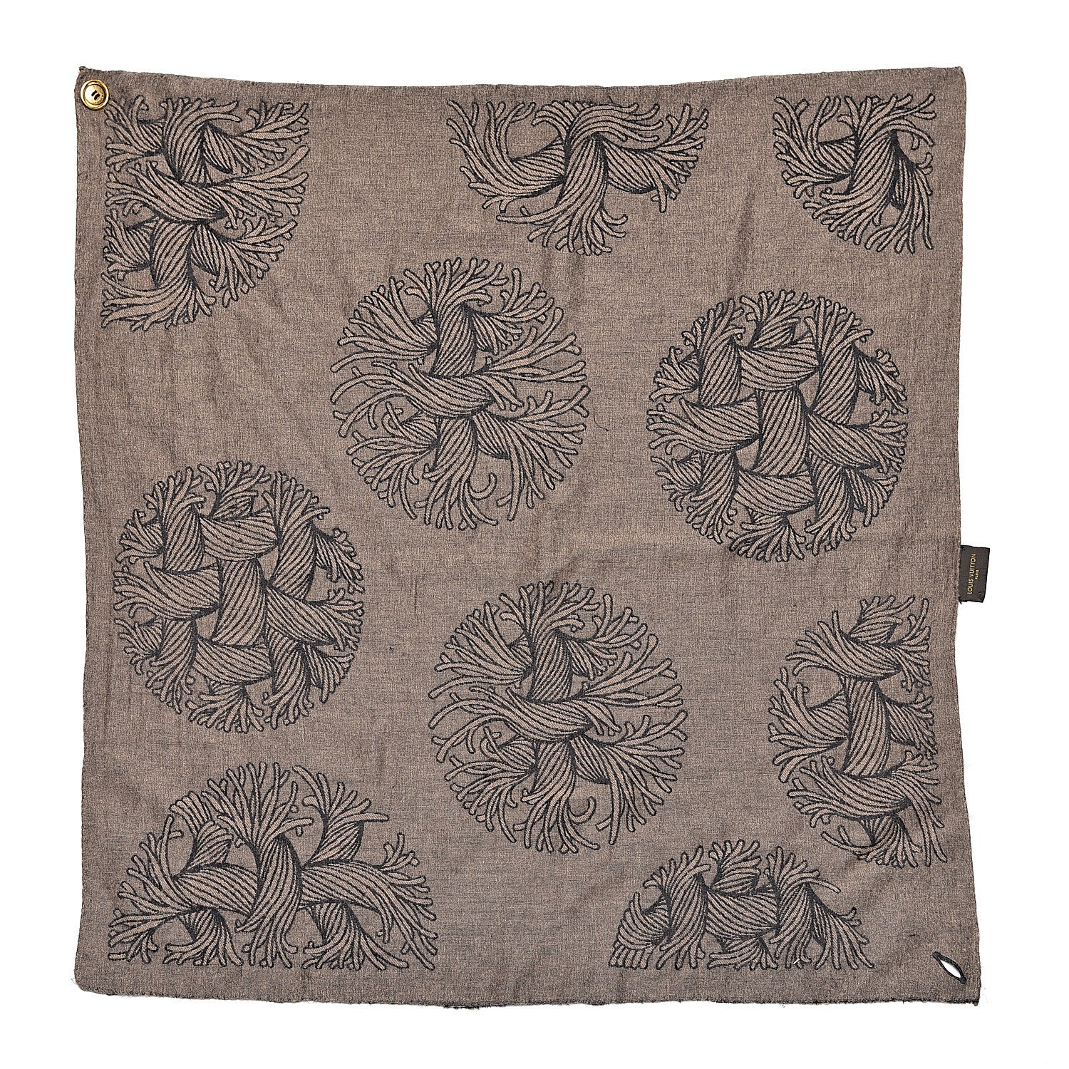 Louis Vuitton Knit Cashmere Silk Circle Rope Bandana Brown 3 of 6