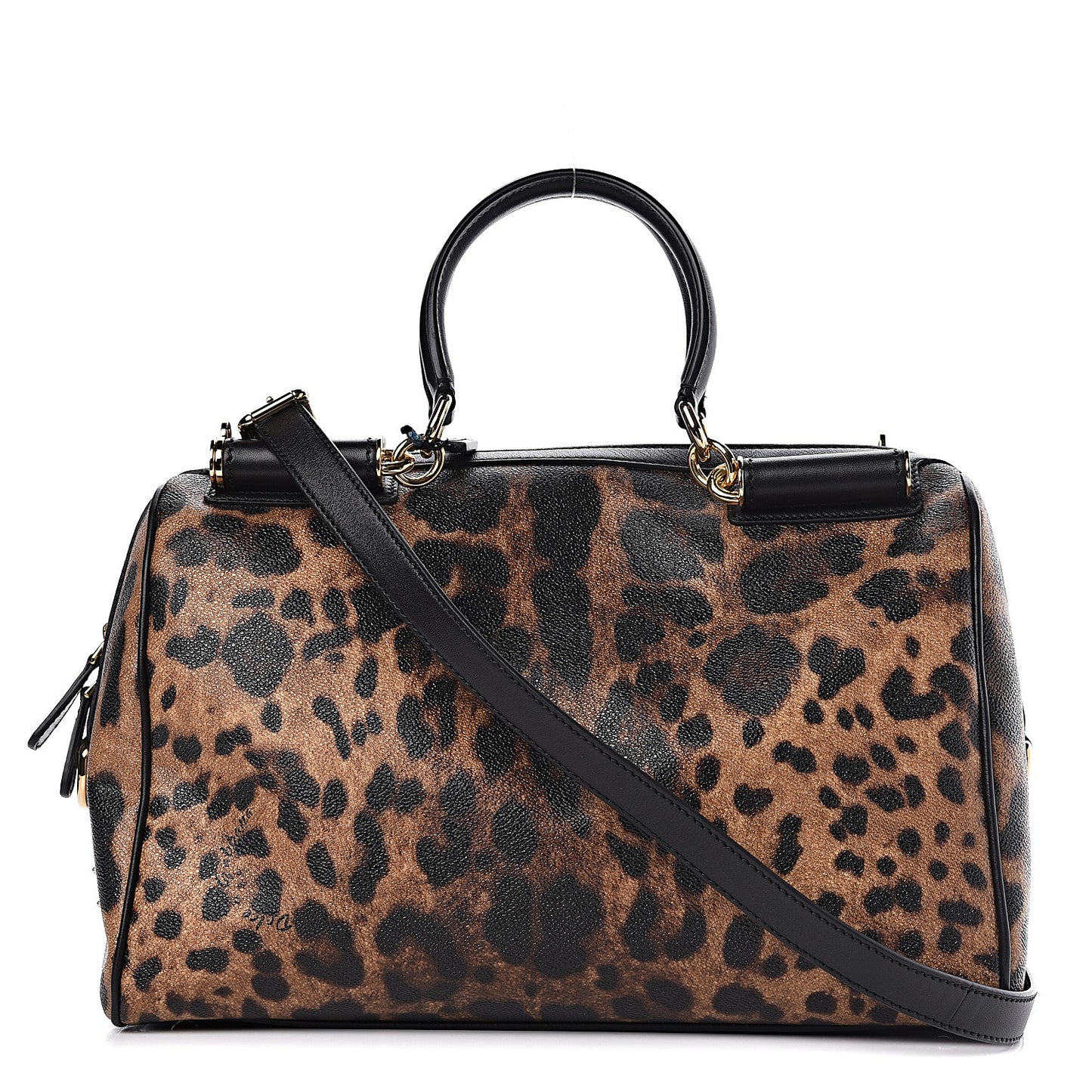 Dauphine Leopard Print Miss Sicily Boston Satchel