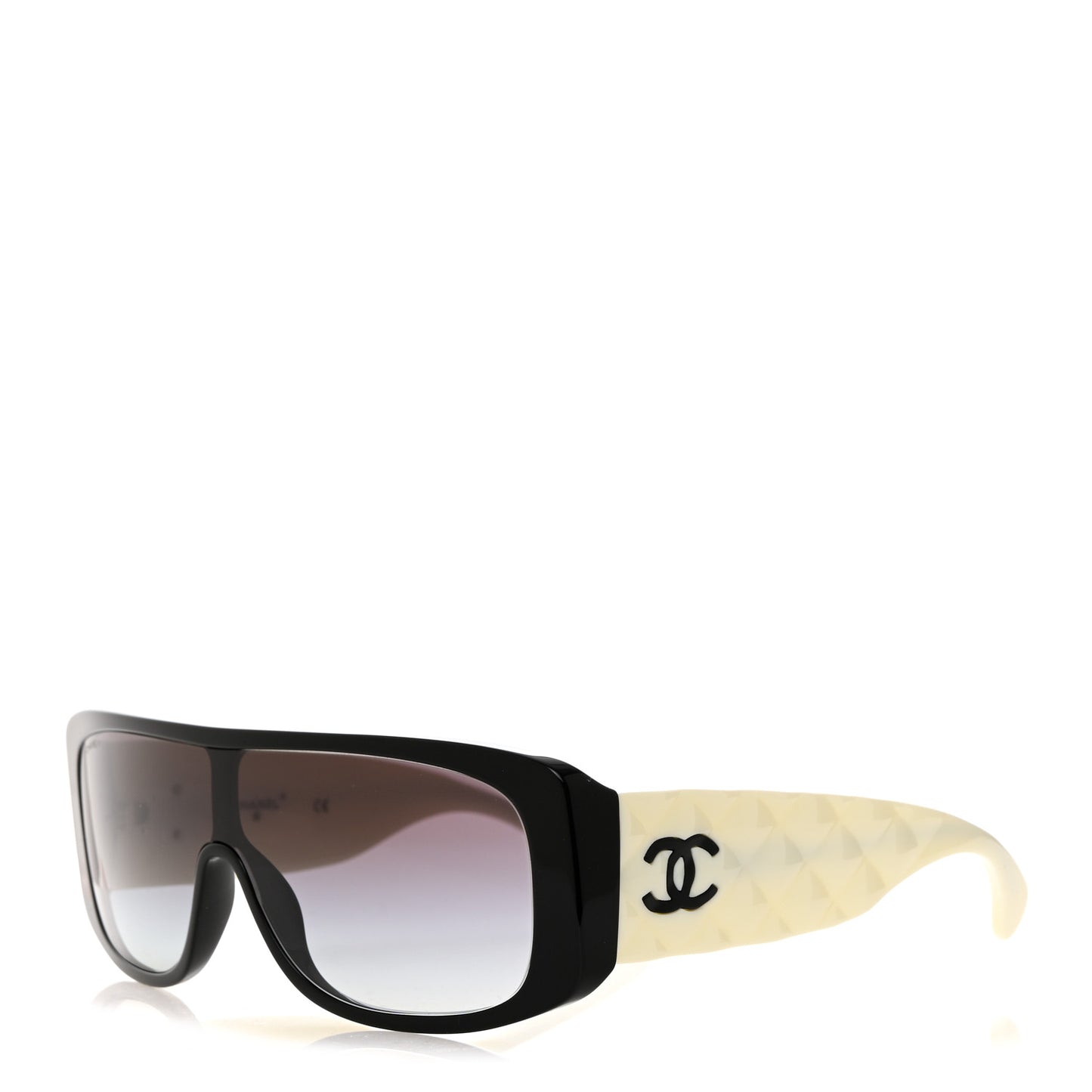 Acetate Shield Sunglasses 71466 White Black