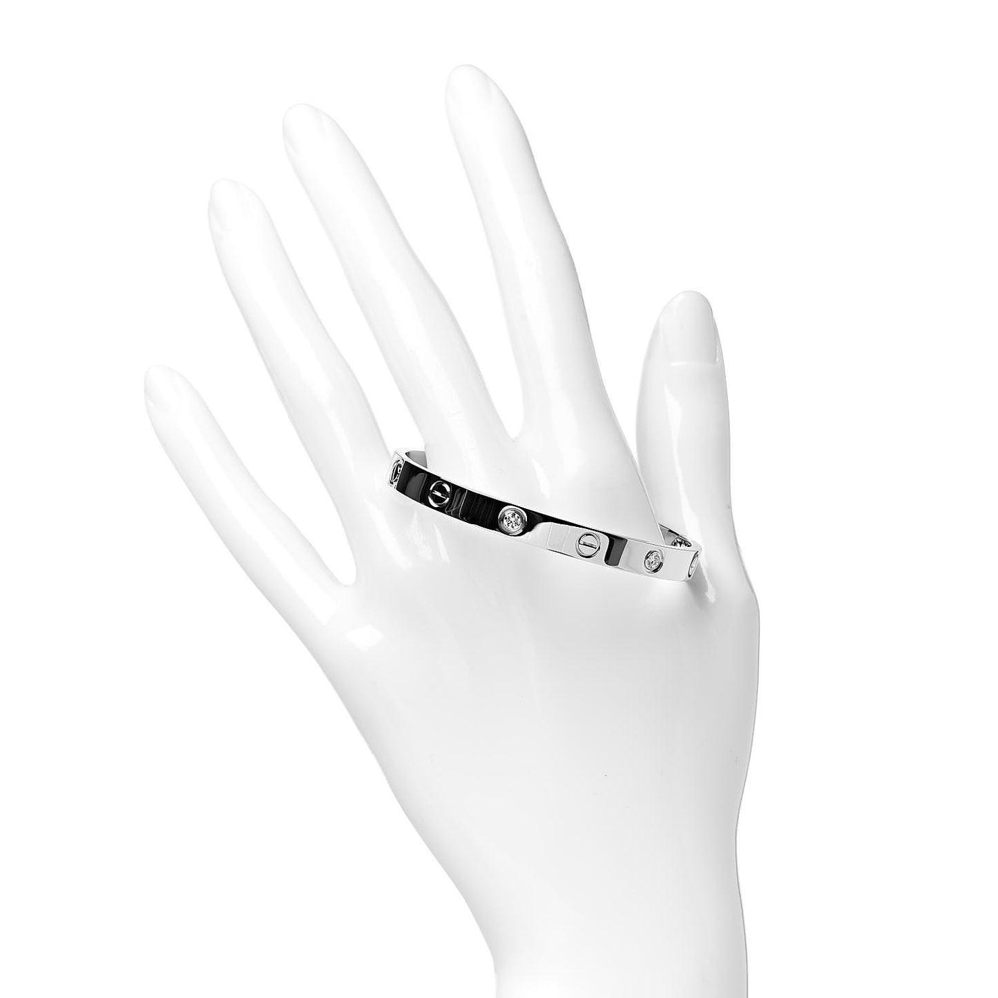 18K White Gold 4 Diamond LOVE Bracelet 16