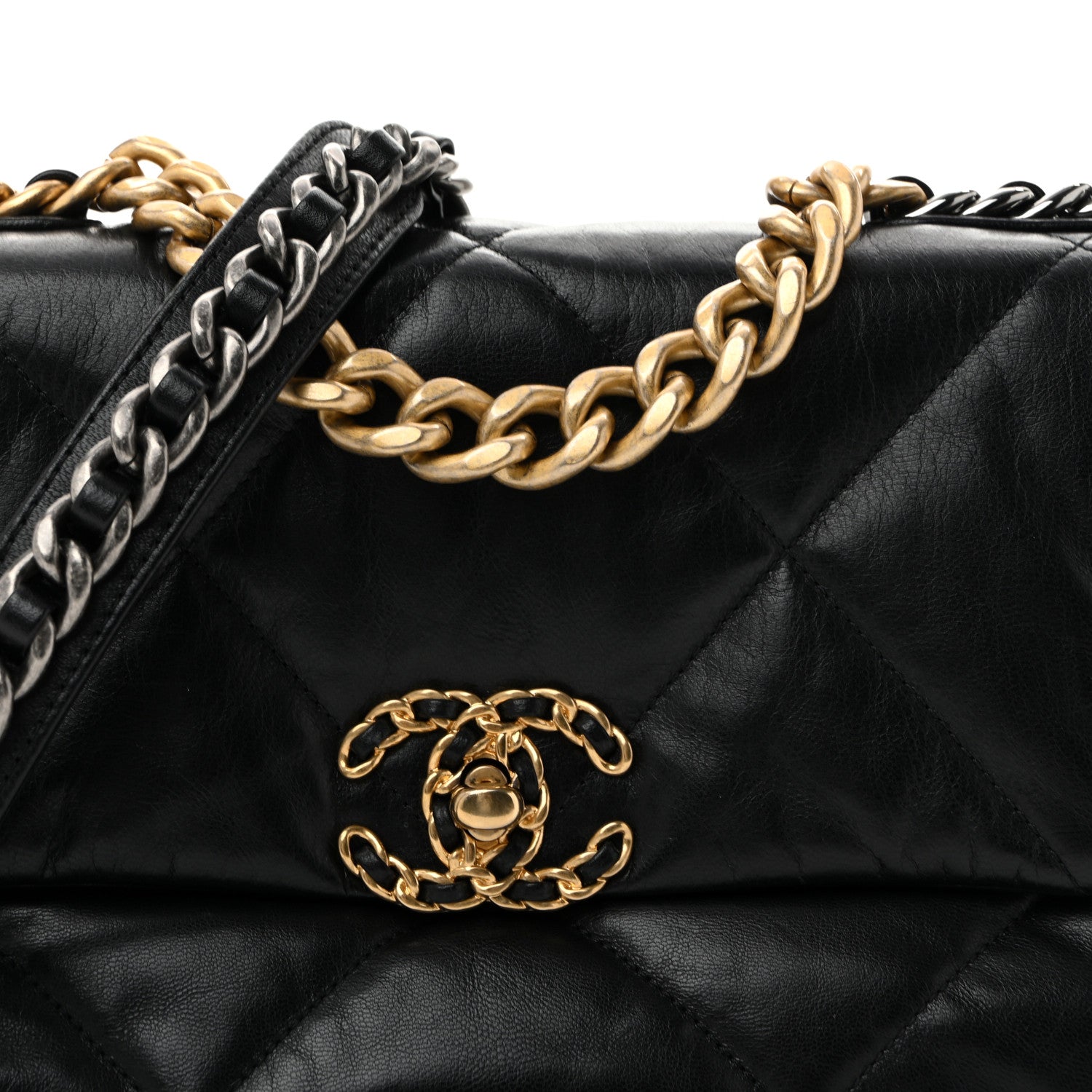 Chanel Goatskin Quilted Medium Chanel 19 Flap Black 8 of 13