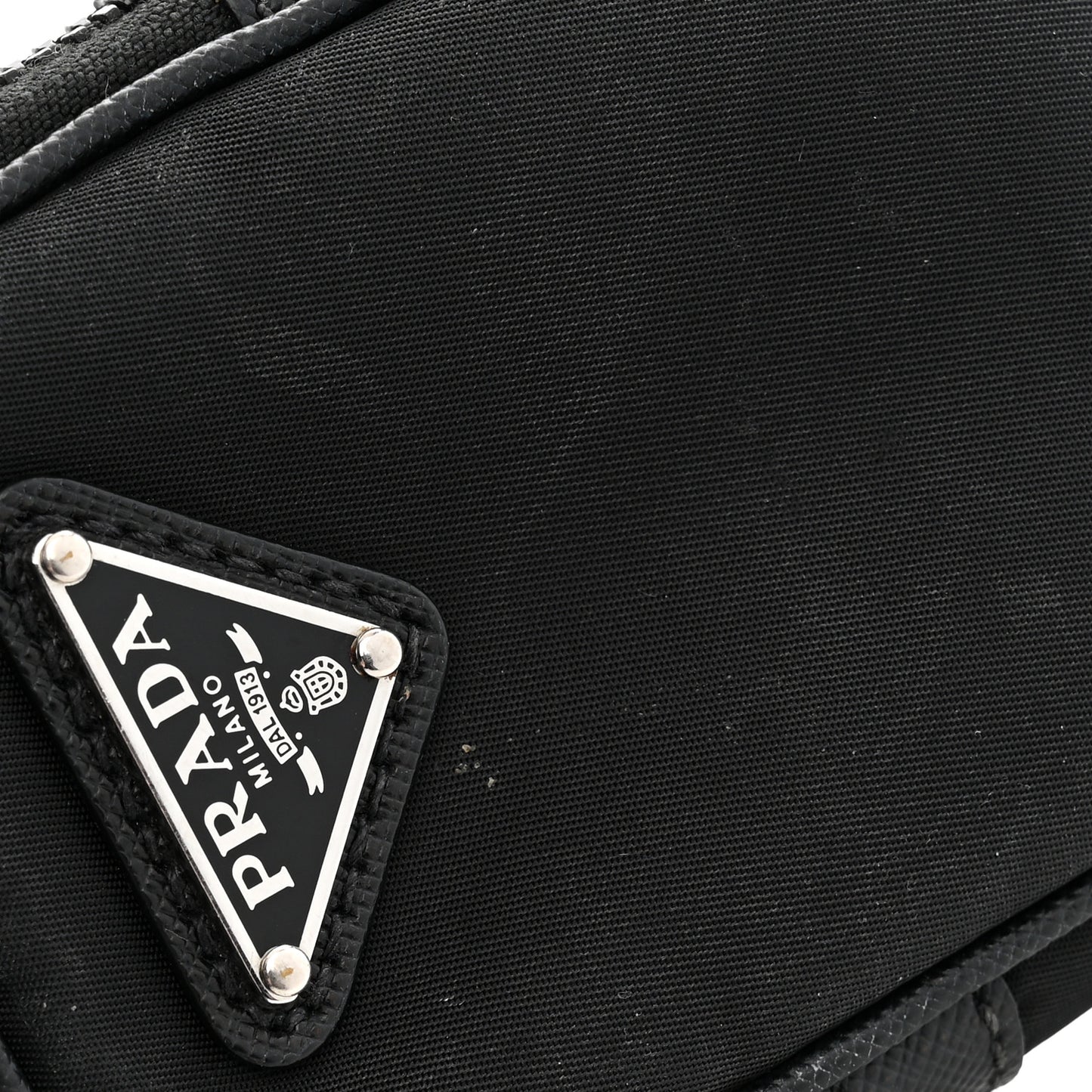 Re-Nylon Saffiano Pocket Zippered Shoulder Bag Black