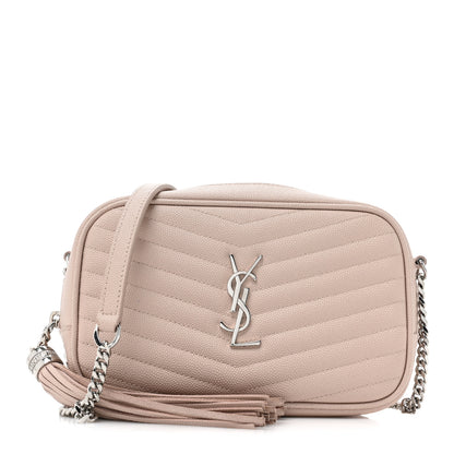 Saint Laurent Grain De Poudre Matelasse Monogram Mini Lou Camera Bag Marble Pink 1 of 14