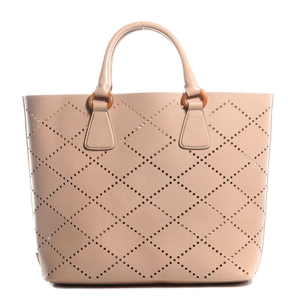 Prada Saffiano Perforated Tote Sabbia 1 of 11