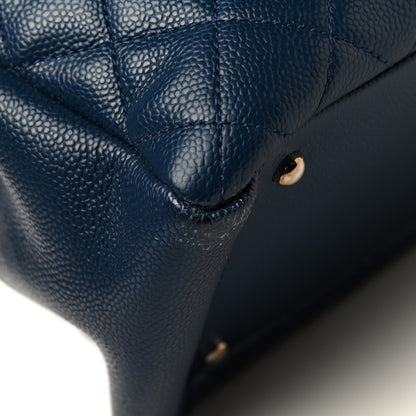 Chanel Caviar Quilted XL Grand Shopping Tote GST Navy Blue 9 of 16