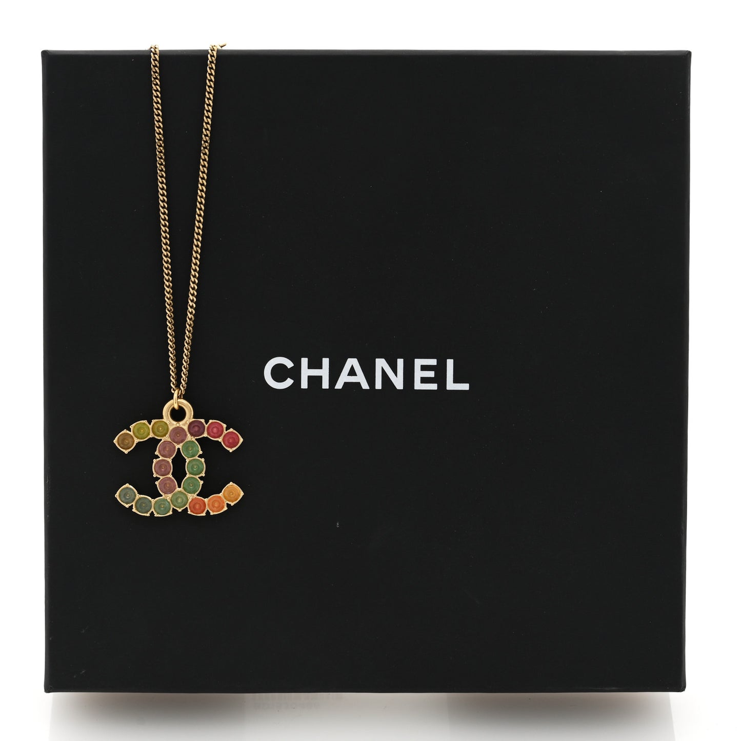 Crystal CC Necklace Gold Multicolor