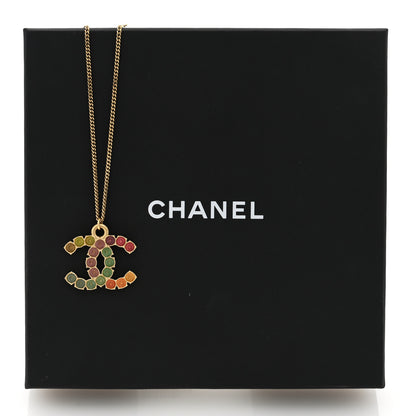 Chanel Crystal CC Necklace Gold Multicolor 5 of 5