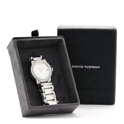 David Yurman Stainless Steel Diamond Bezel Mother of Pearl 34mm Classic Quartz Watch 5 of 5
