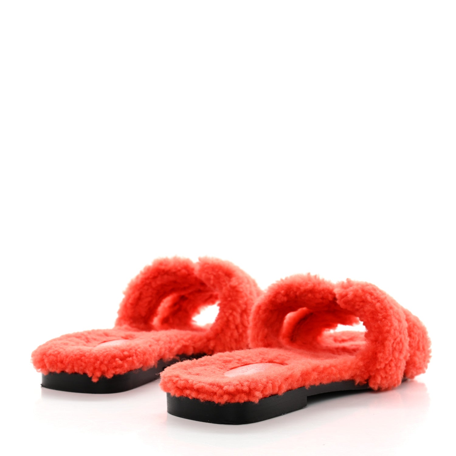 Hermes Woolskin Oran Sandals 37 Orange 4 of 8
