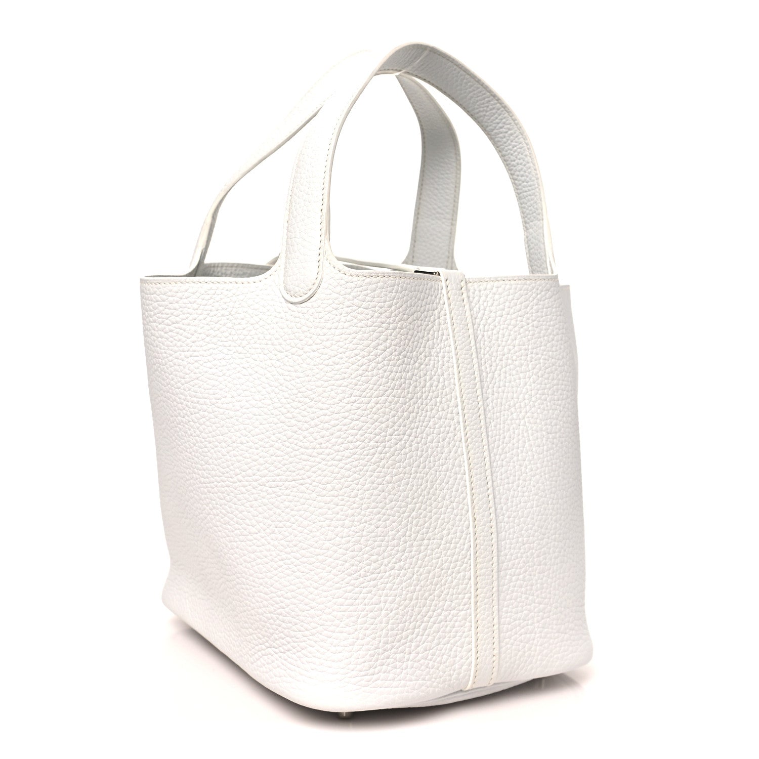 Hermes Taurillon Clemence Picotin Lock 22 MM White 3 of 10