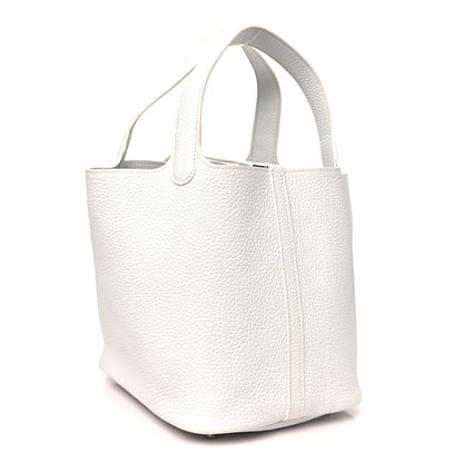 Hermes Taurillon Clemence Picotin Lock 22 MM White 3 of 10