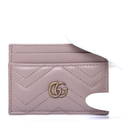Gucci Calfskin Matelasse GG Marmont Card Holder Porcelain Rose 2 of 9