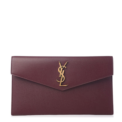Saint Laurent Grain De Poudre Uptown Pouch Burgundy 1 of 8