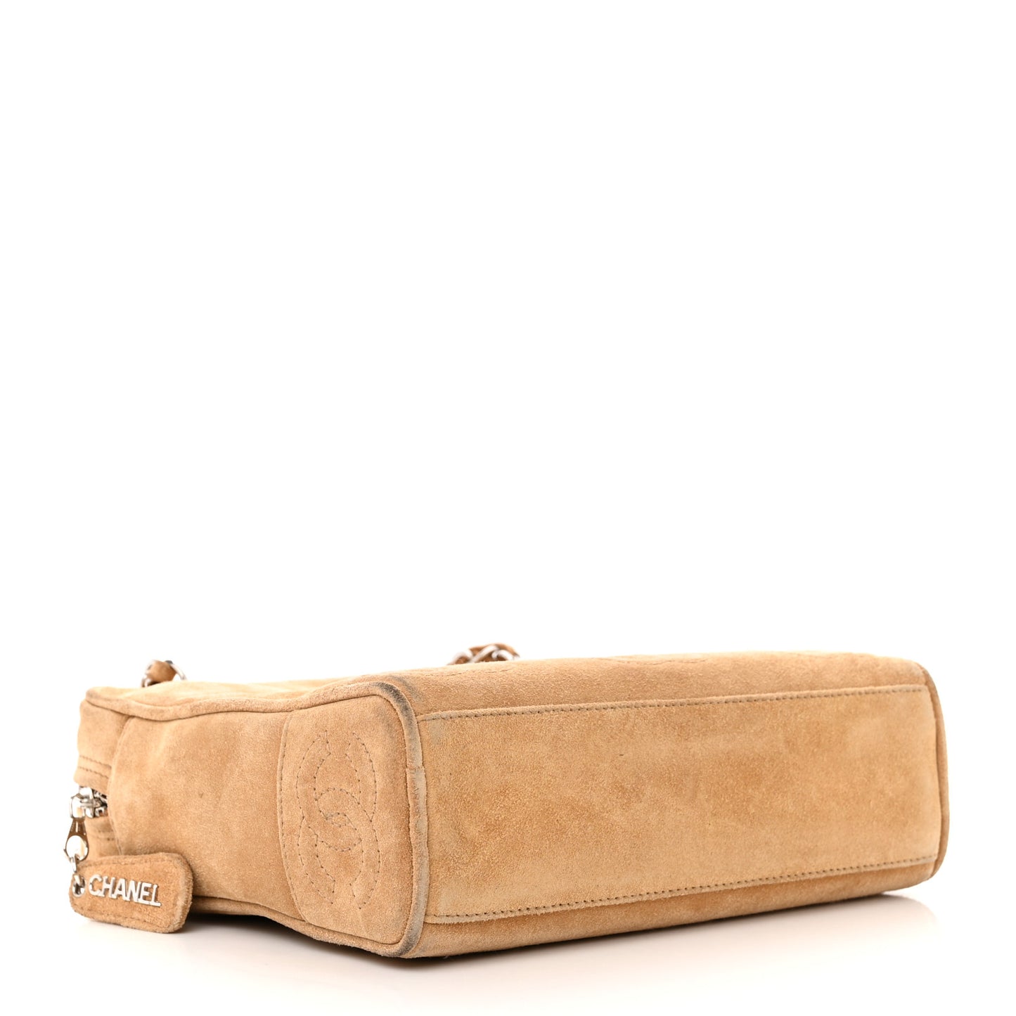 Suede CC Shoulder Bag Beige