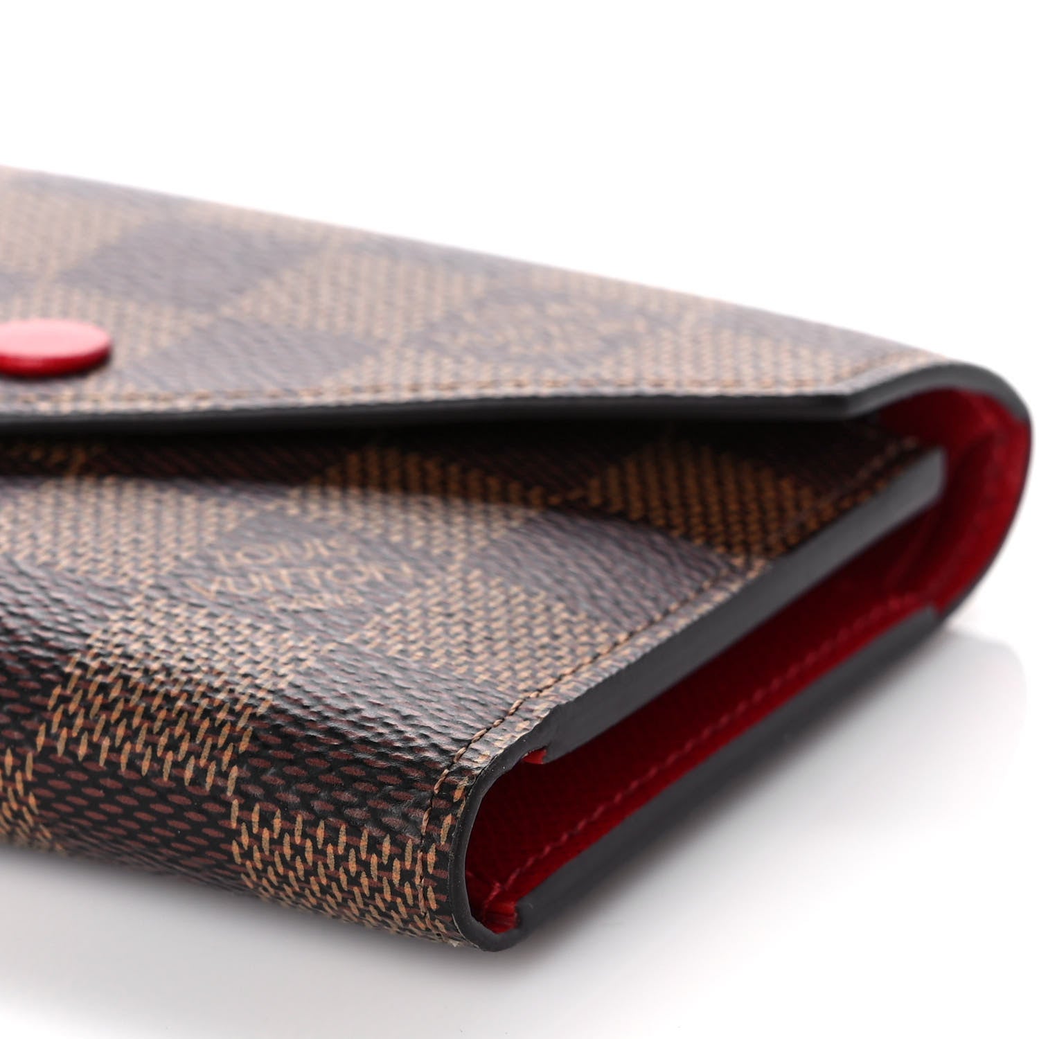 Louis Vuitton Damier Ebene Victorine Wallet Red 9 of 10