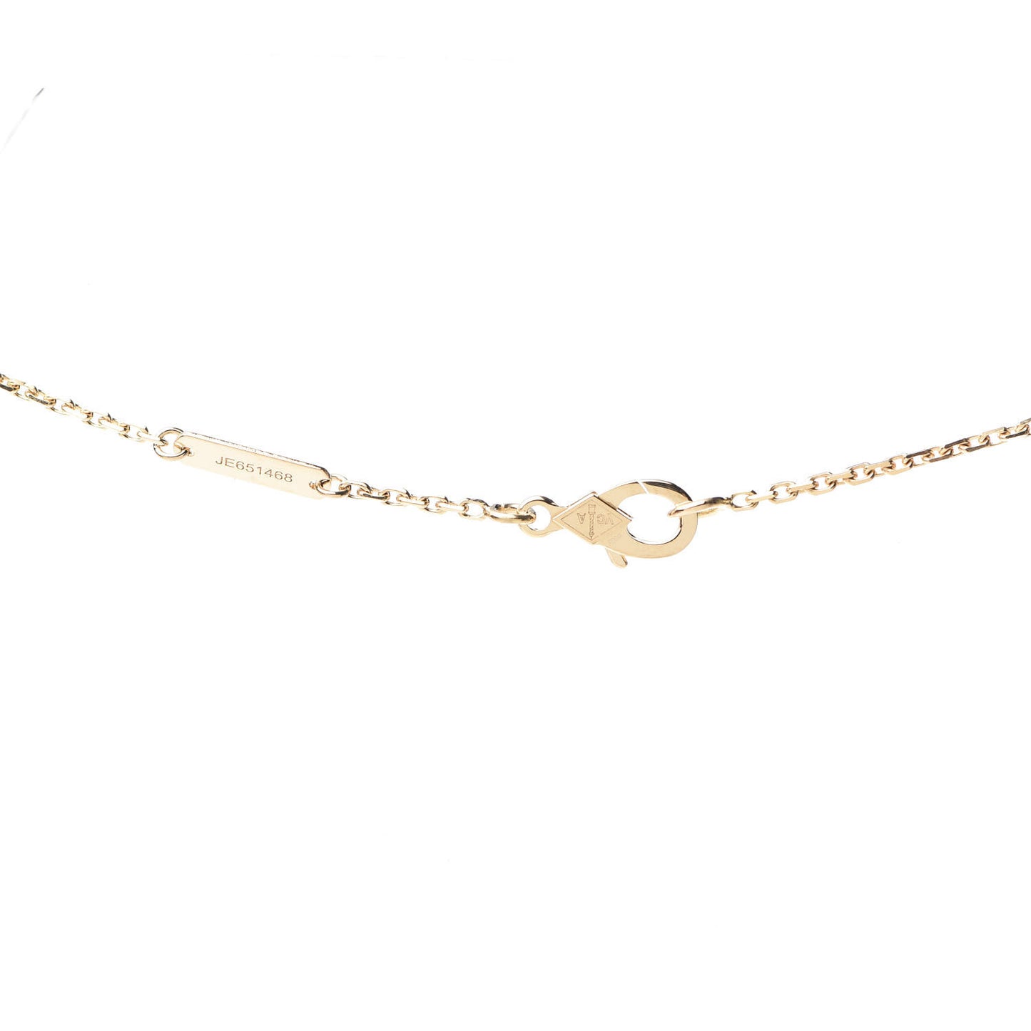 18K Yellow Gold Tiger Eye Lucky Alhambra Butterfly Pendant Necklace