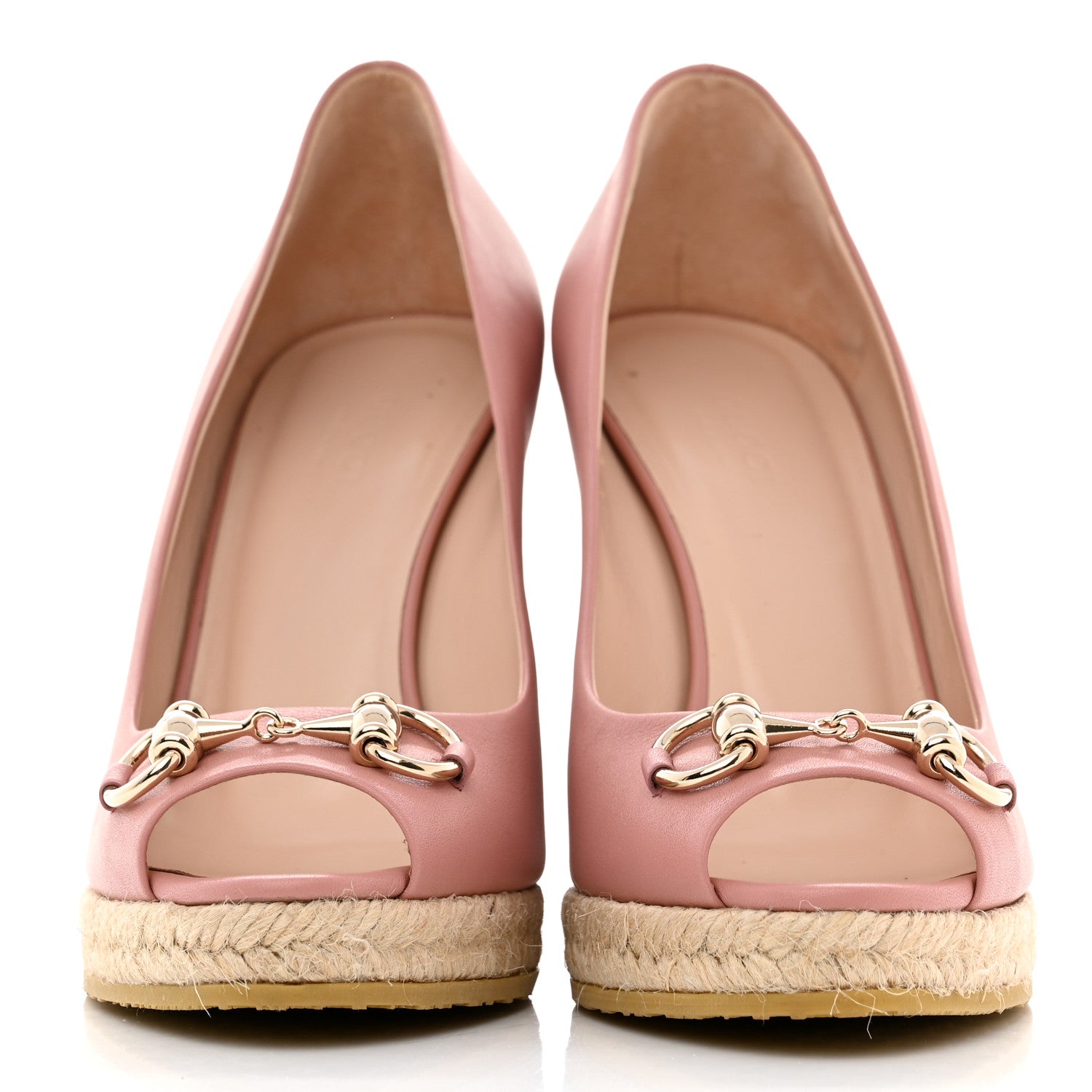 Gucci Miro Soft Calfskin Horsebit Wedges 36.5 Soft Pink 2 of 9