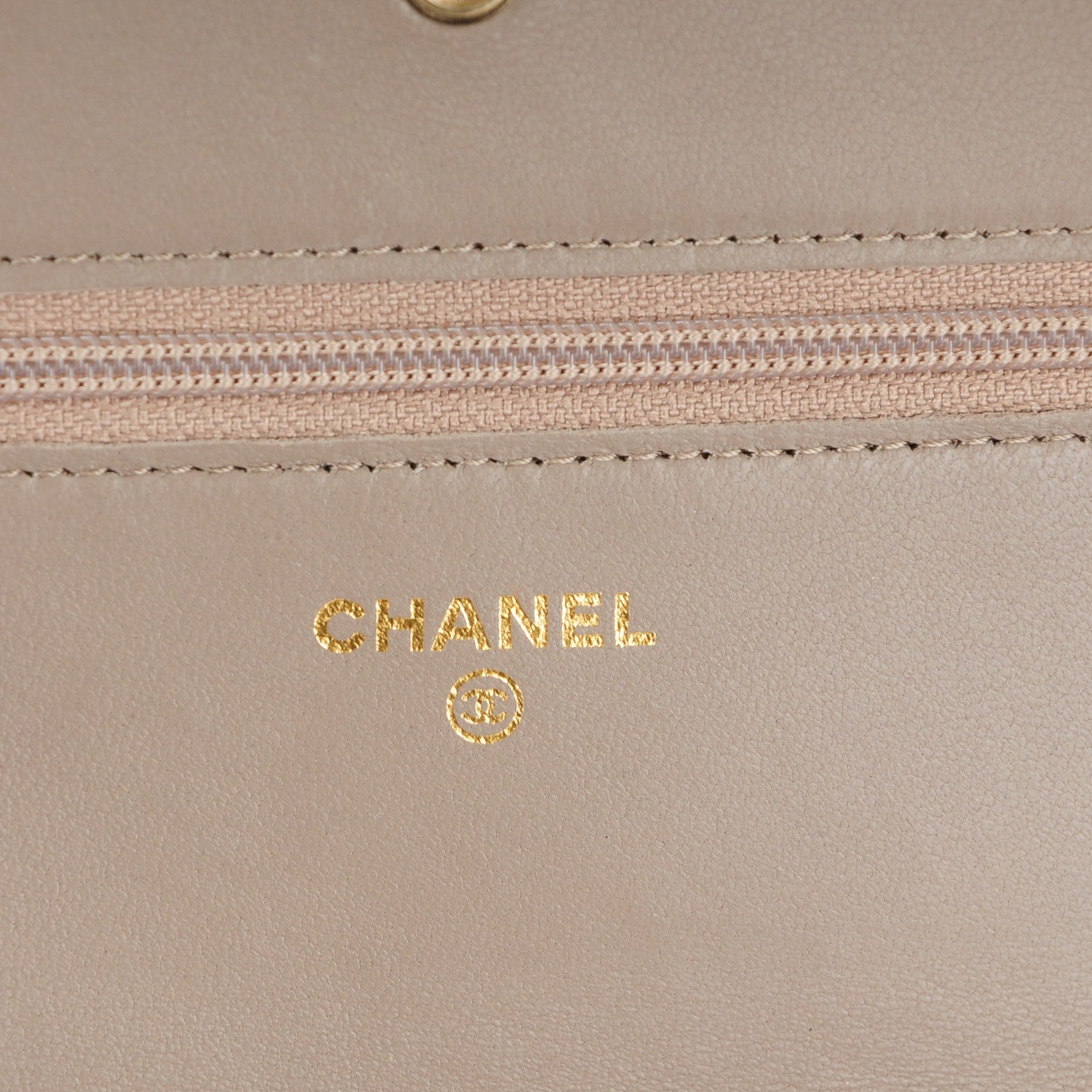 Chanel Lambskin Camellia Embossed Wallet on Chain WOC Beige 6 of 8