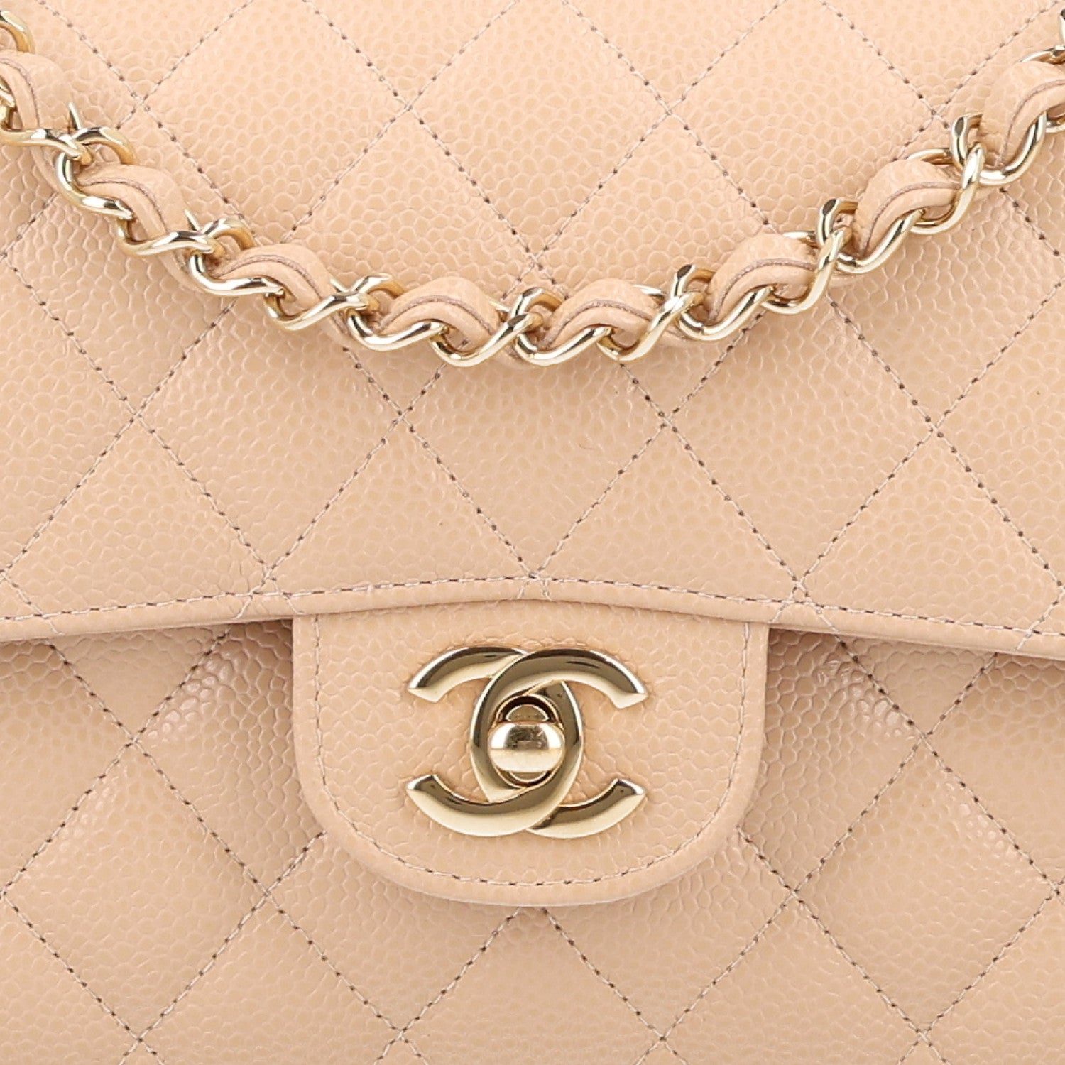 Chanel Caviar Quilted Small Double Flap Beige 8 of 10