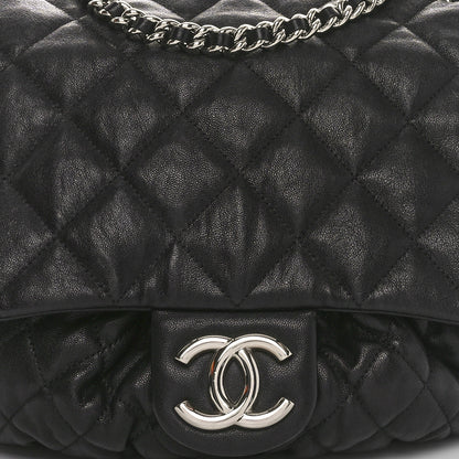 Chanel Washed Lambskin Quilted Large Chain Around Messenger Black 9 of 12