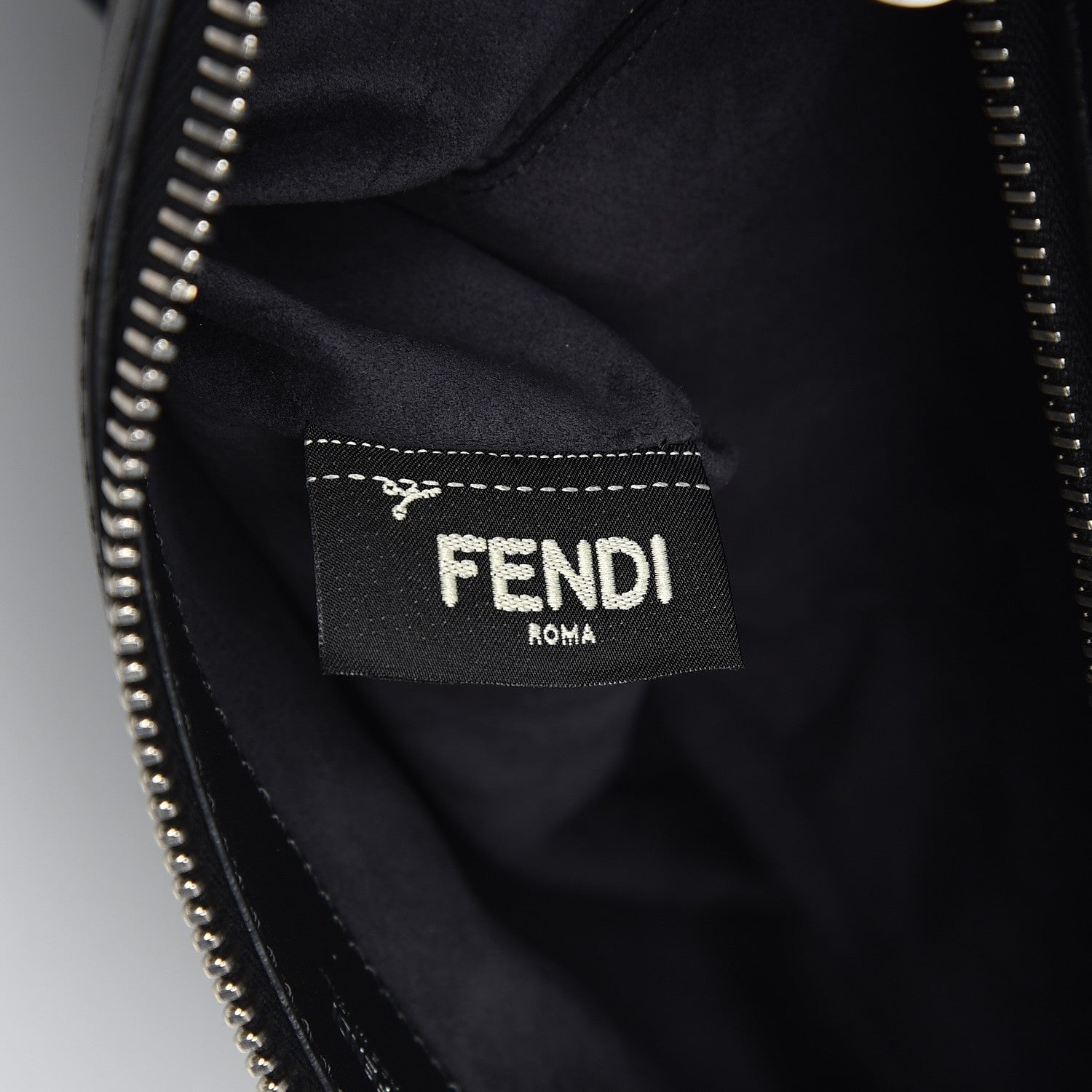 Fendi Vitello Baltico Dolce Shiny Nappa Lace Up DotCom Satchel Black Blue 7 of 11