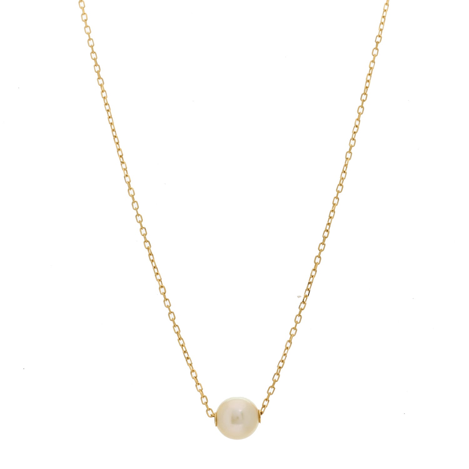 Mikimoto 18K Yellow Gold Akoya Pearl 7.5-8mm Single Pendant Necklace 1 of 4