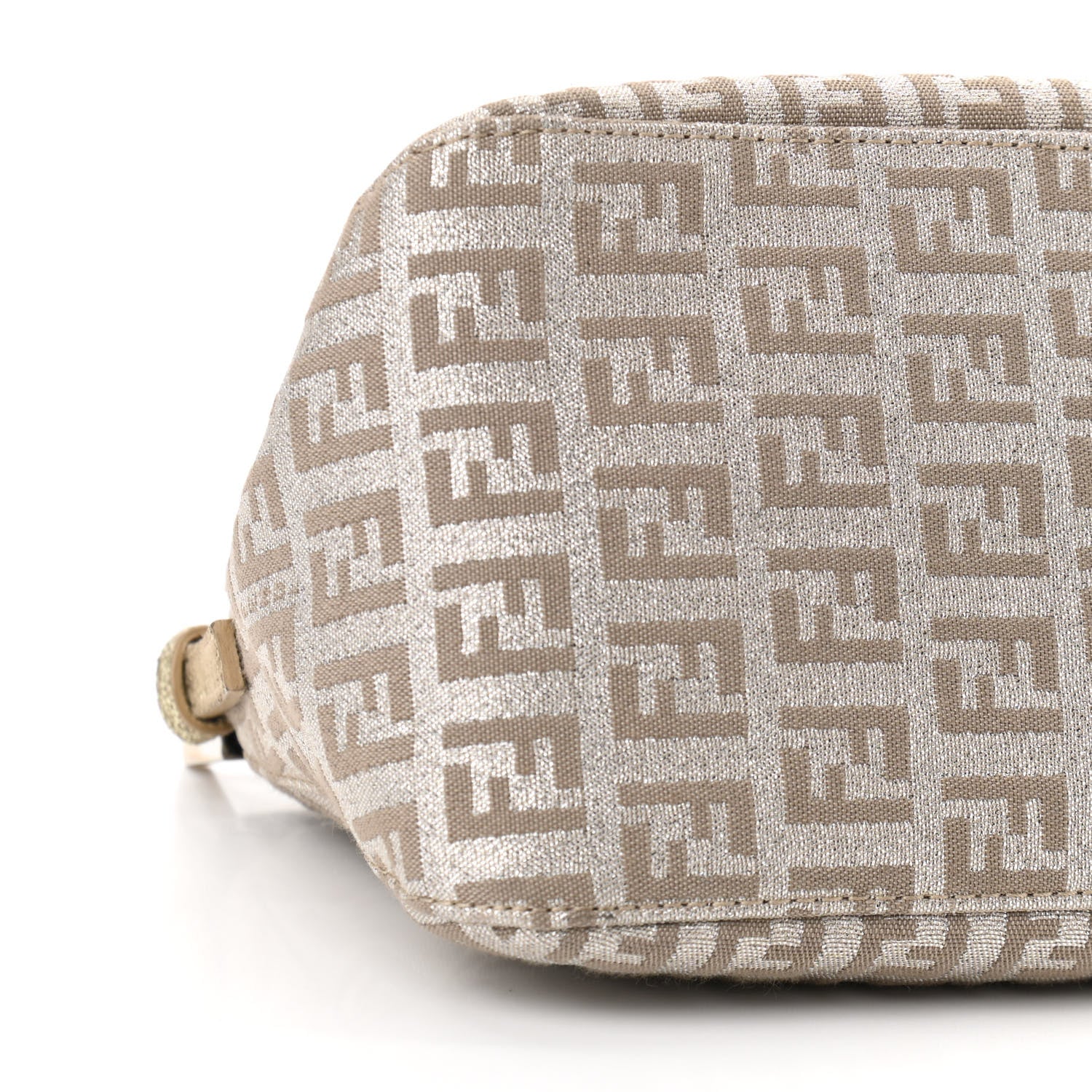 Fendi Metallic Jacquard Zucchino Suede Mini Mama Baguette Peltro Argento Sabbia 8 of 9