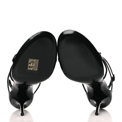 Saint Laurent Patent Cassandra 100 Sandals 37 Black 6 of 9