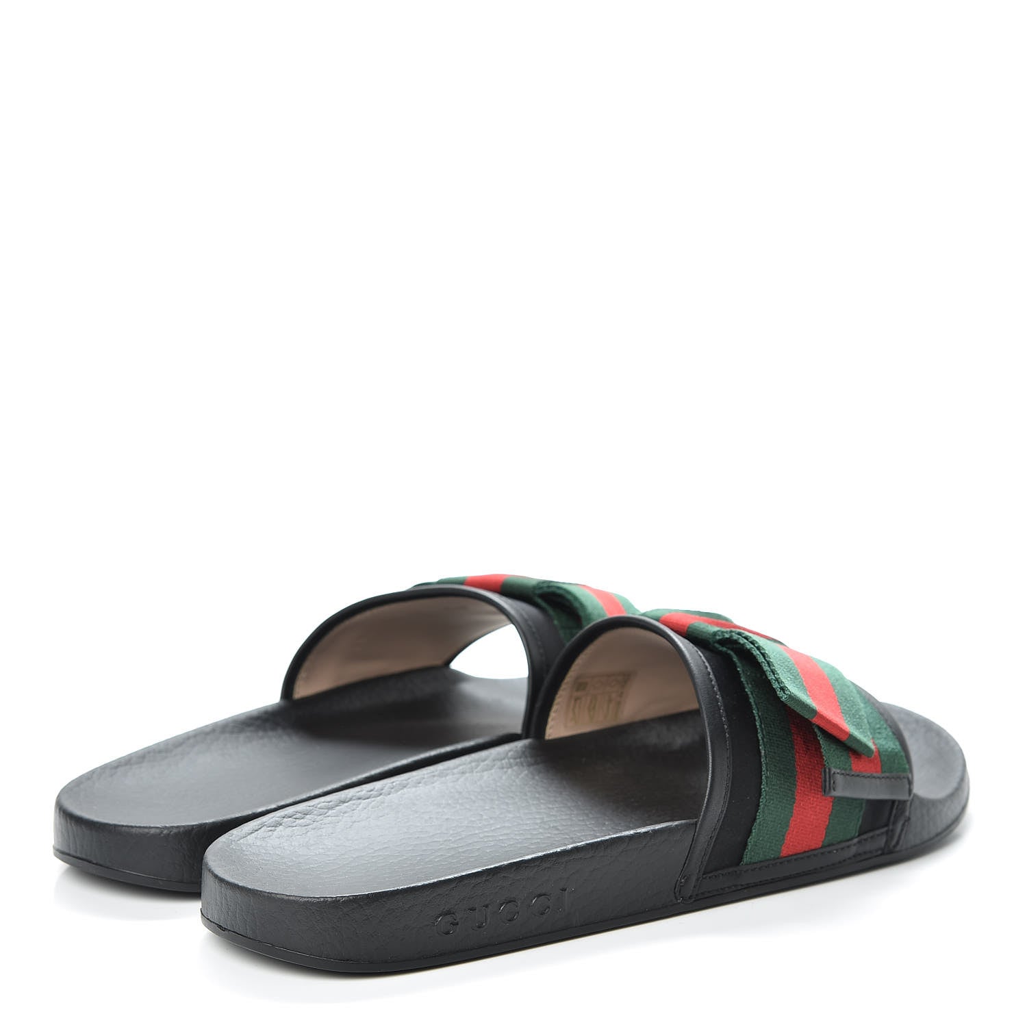 Gucci Satin Web Bow Slide Sandals 40 Black 4 of 9
