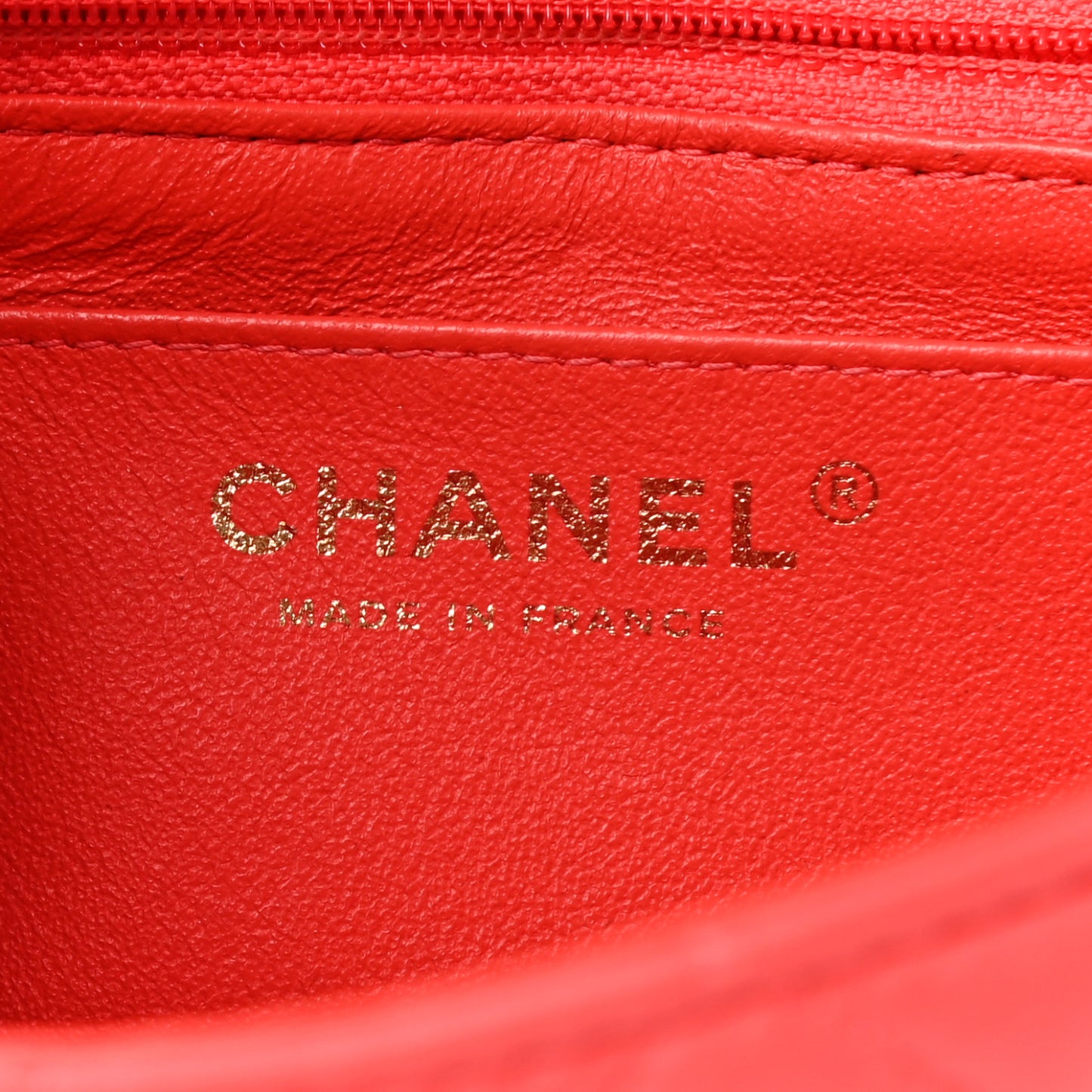Lambskin Quilted Mini Rectangular Flap Red