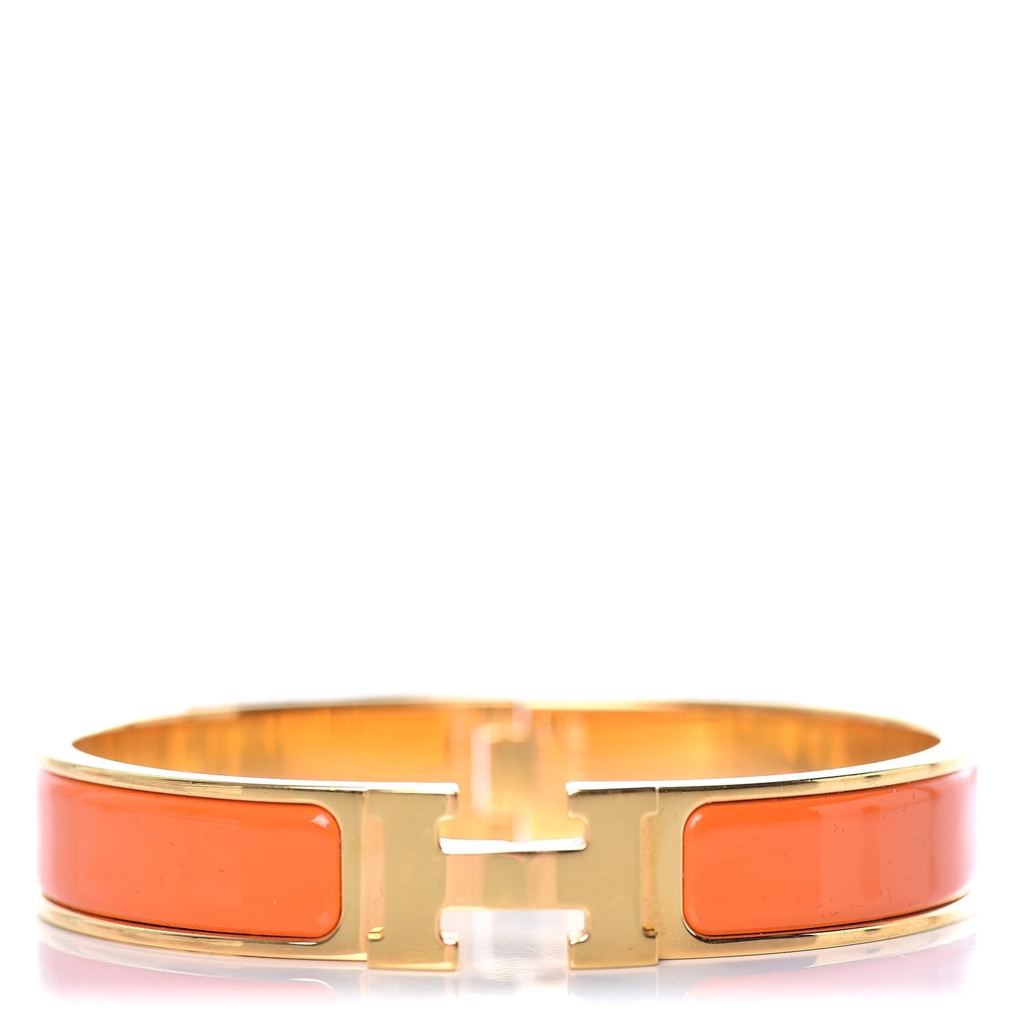 Enamel Narrow Clic Clac H Bracelet GM Orange