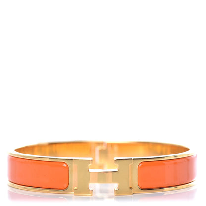 Hermes Enamel Narrow Clic Clac H Bracelet GM Orange 1 of 7