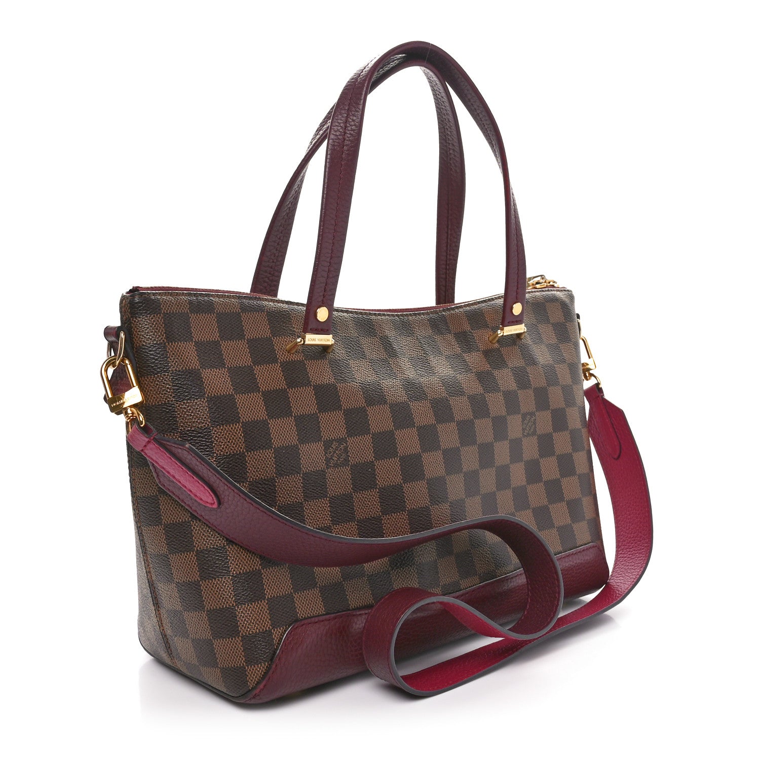 Louis Vuitton Damier Ebene Cuir Taurillon Hyde Park Fuchsia 3 of 10
