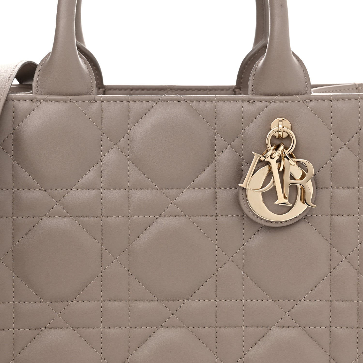 Christian Dior Calfskin Macrocannage Small Book Tote Taupe 8 of 11