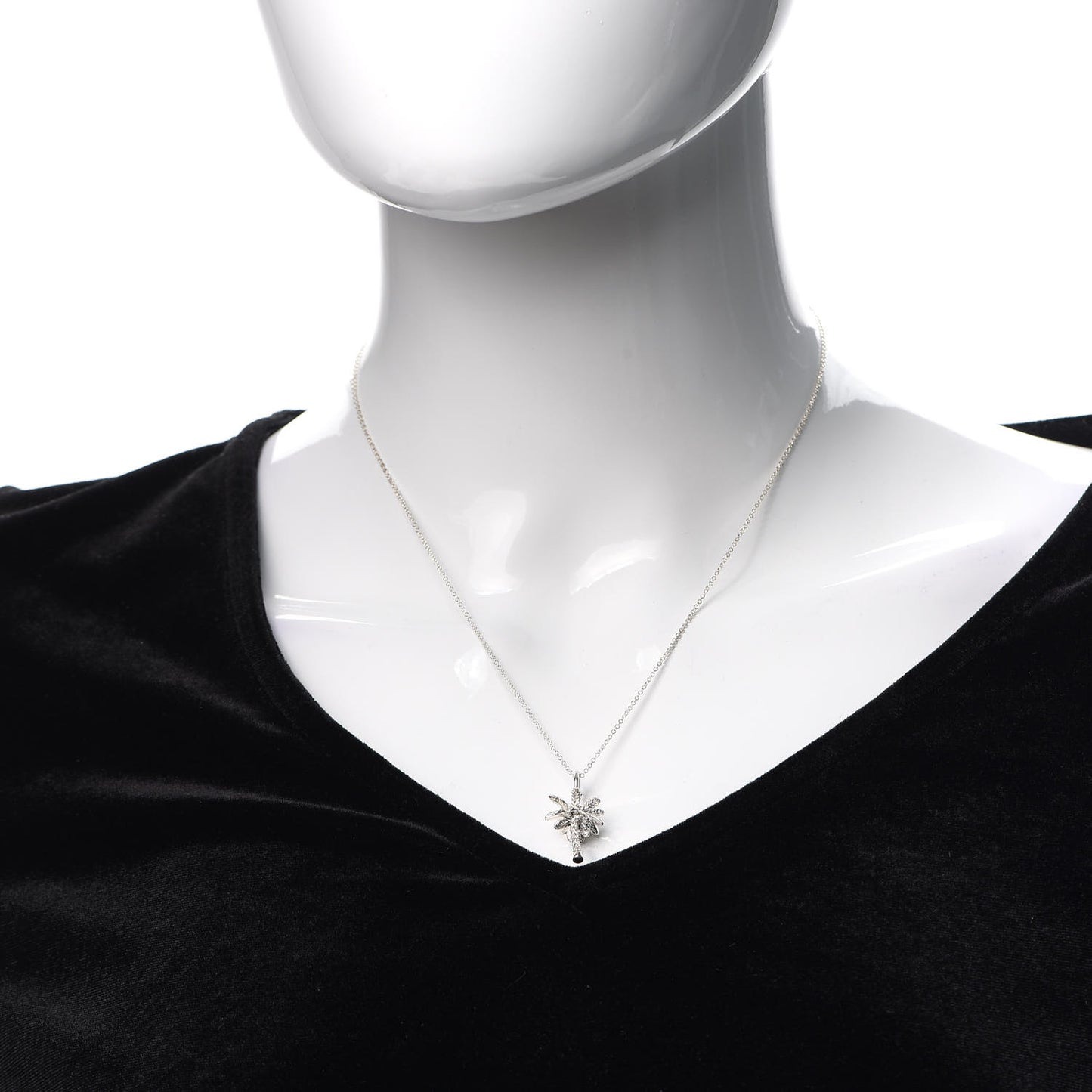 Sterling Silver Palm Tree Pendant Necklace