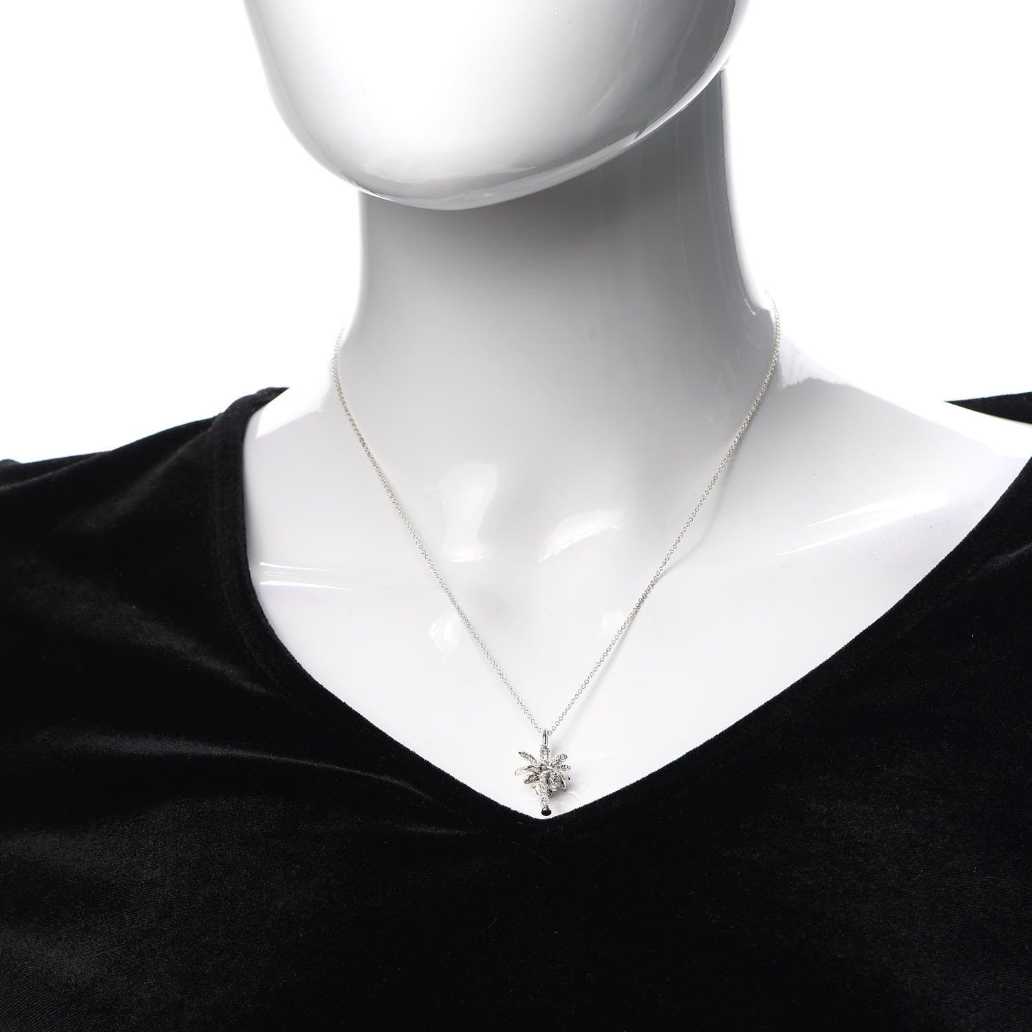 Tiffany Sterling Silver Palm Tree Pendant Necklace 2 of 6