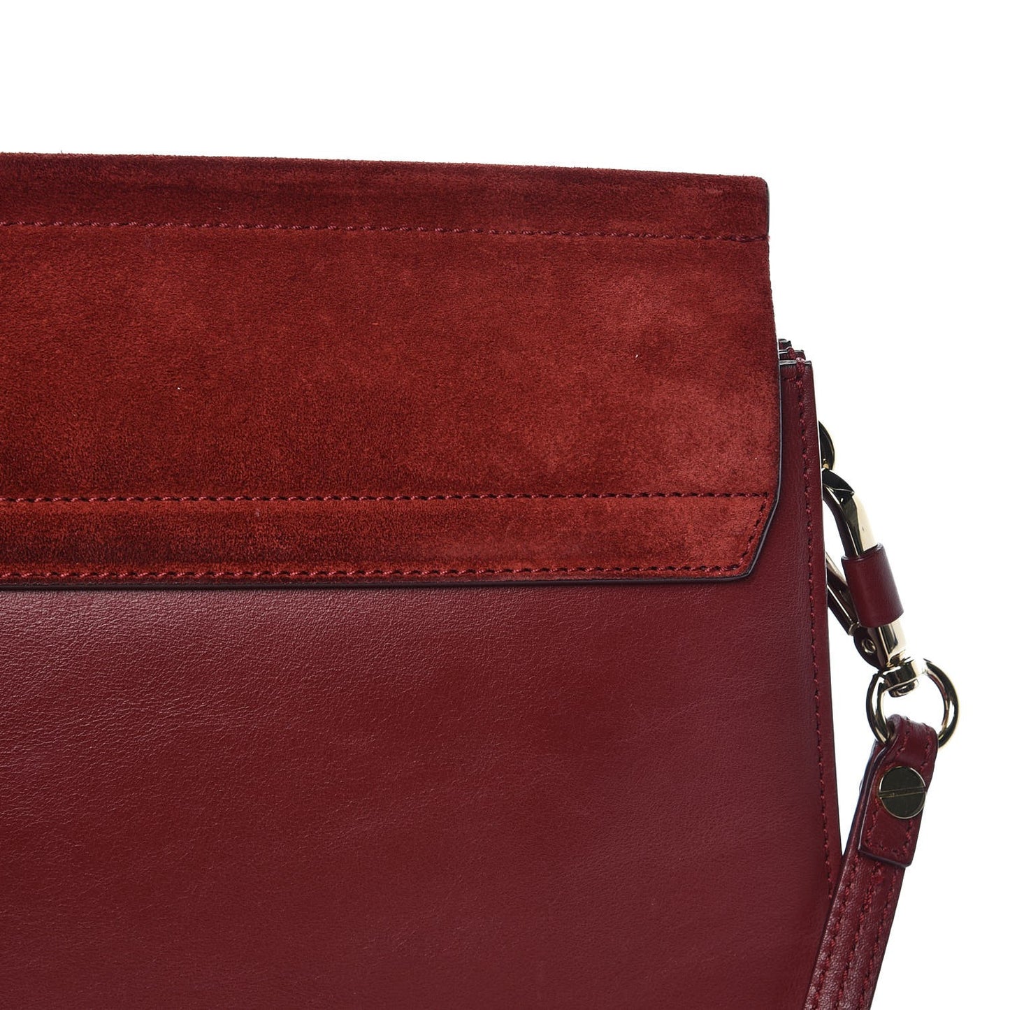 Calfskin Suede Medium Faye Shoulder Bag Plum Purple