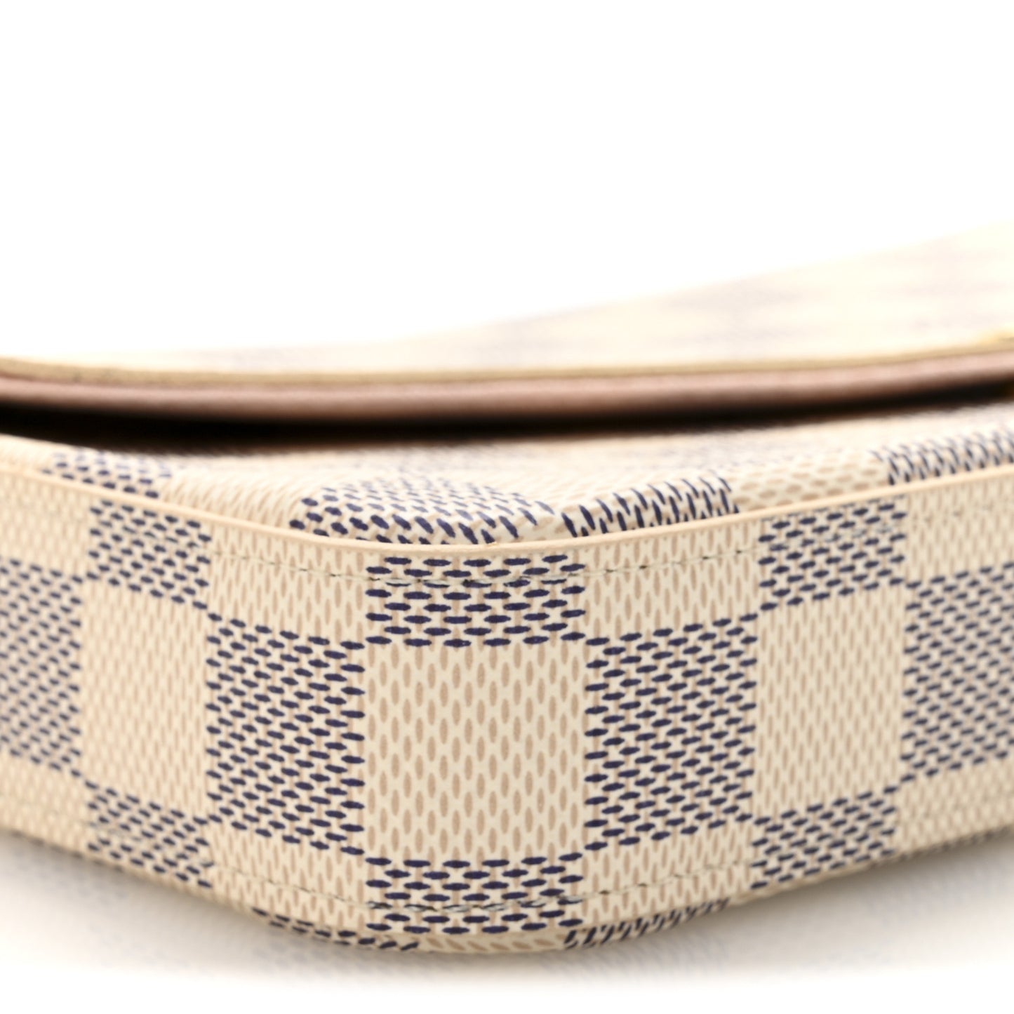 Damier Azur Pochette Felicie Chain Wallet Rose Ballerine