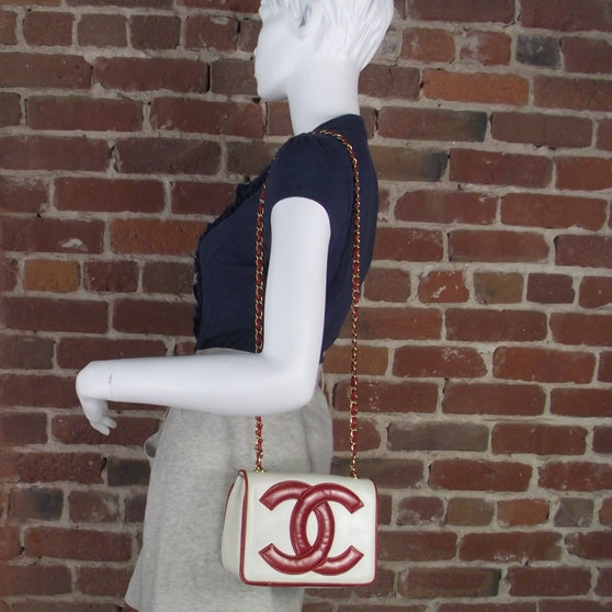 Lambskin CC Flap Bag White