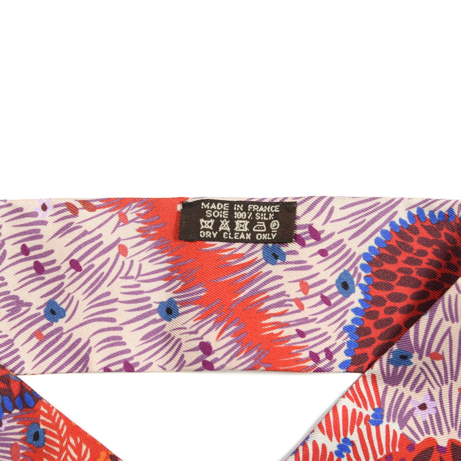 Hermes Silk Dans un Jardin Anglais Twilly Fuchsia Rouge Bleu Roy 2 of 4