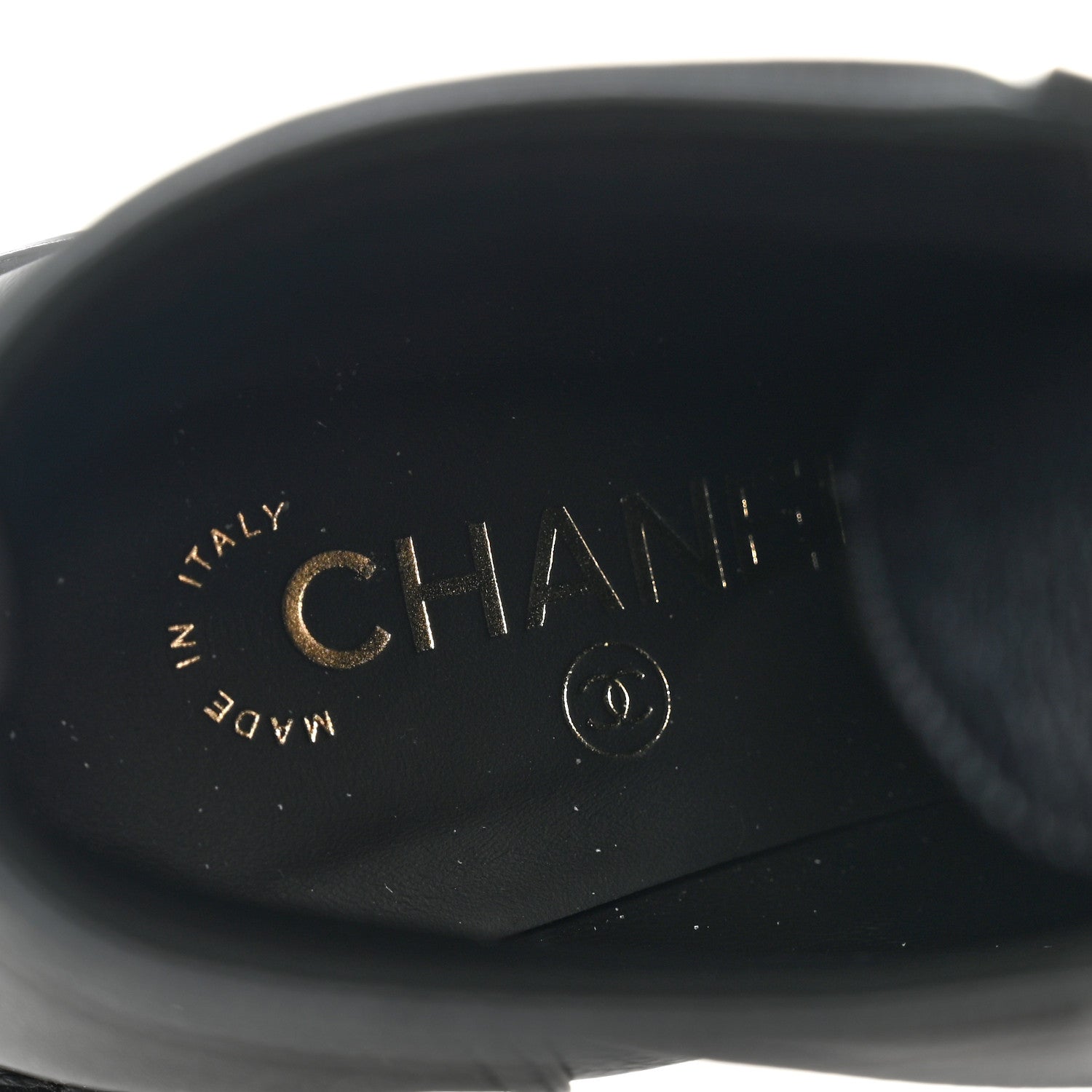 Chanel Pearly Calfskin Patent Calfskin Lace Up Combat Boots 38 Black 8 of 8