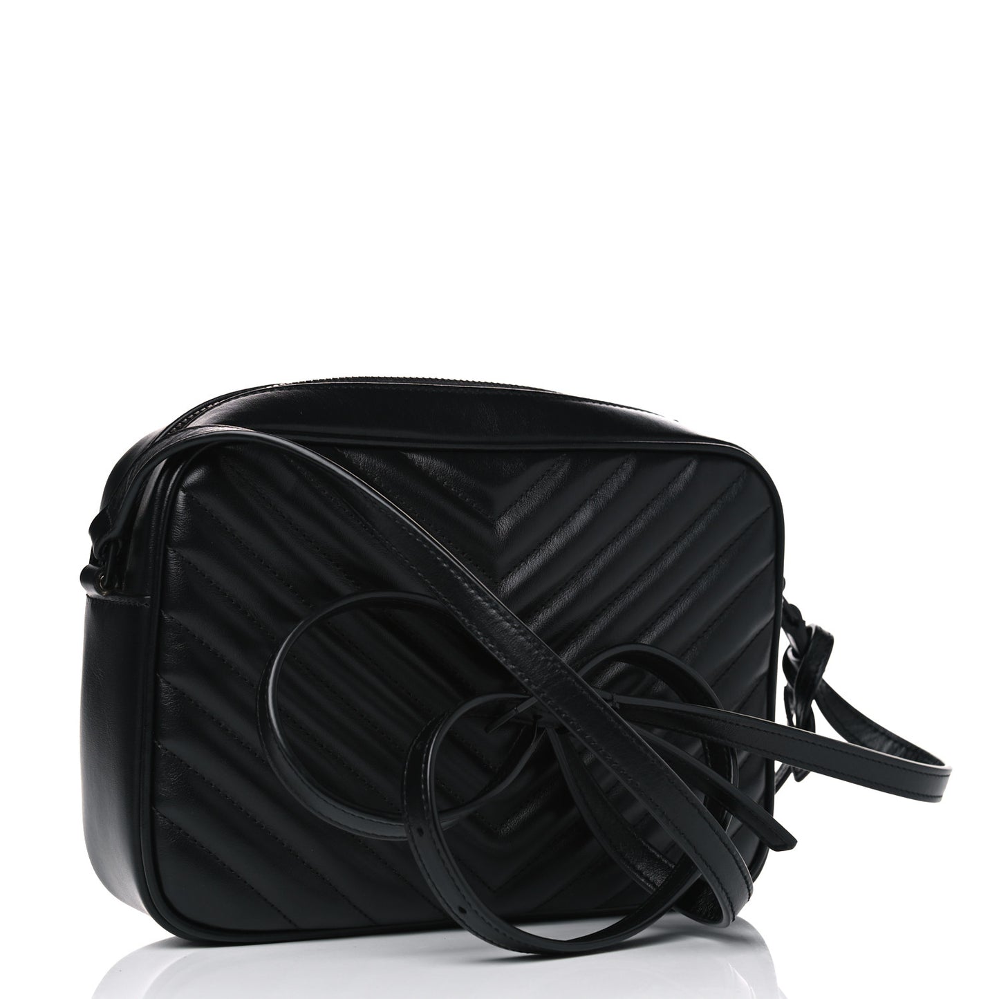 Calfskin Matelasse Monogram Lou Camera Bag Black