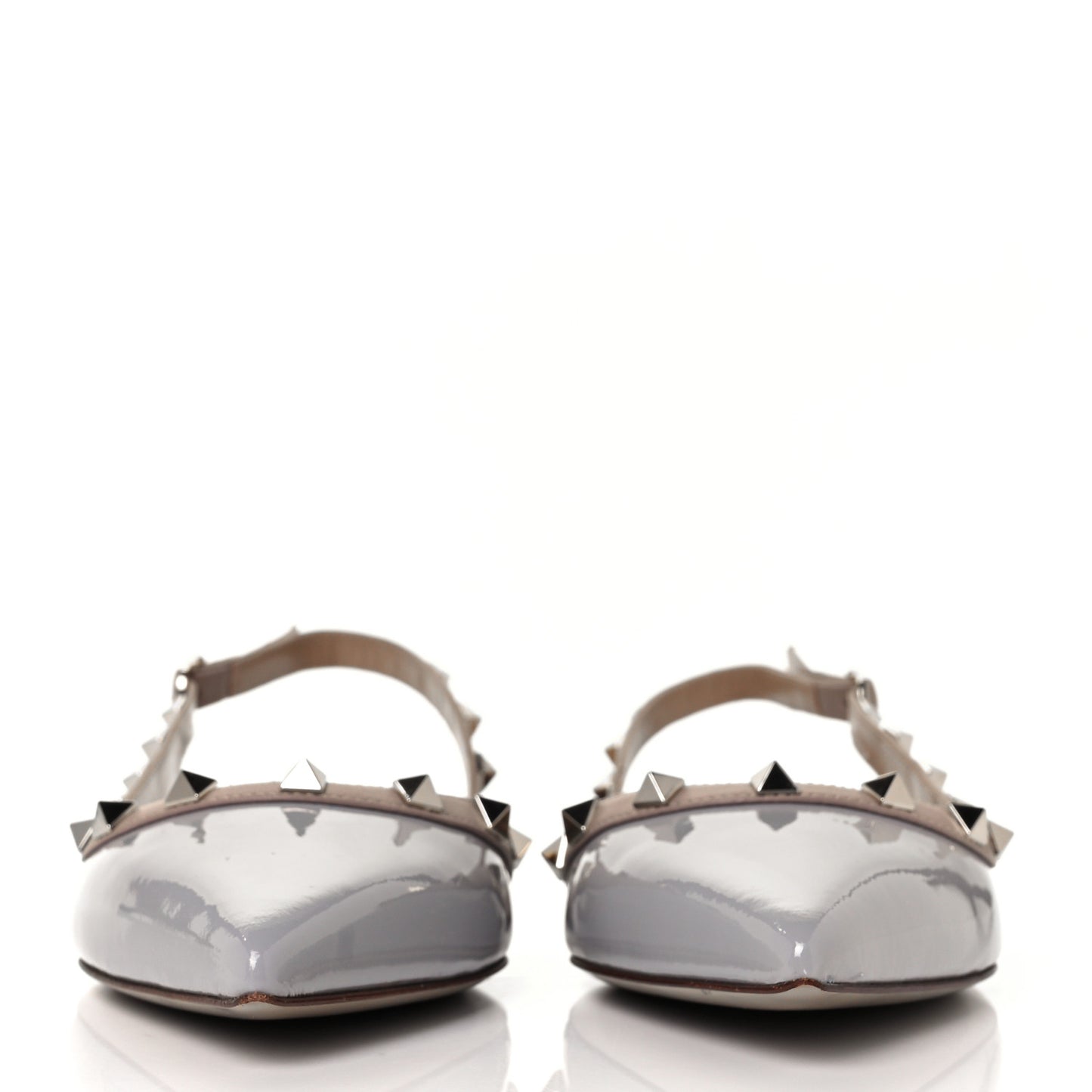 Patent Rockstud Slingback Flats 37 Pastel Grey Poudre