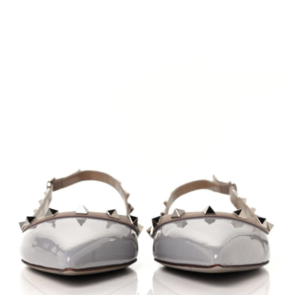 Valentino Garavani Patent Rockstud Slingback Flats 37 Pastel Grey Poudre 2 of 9