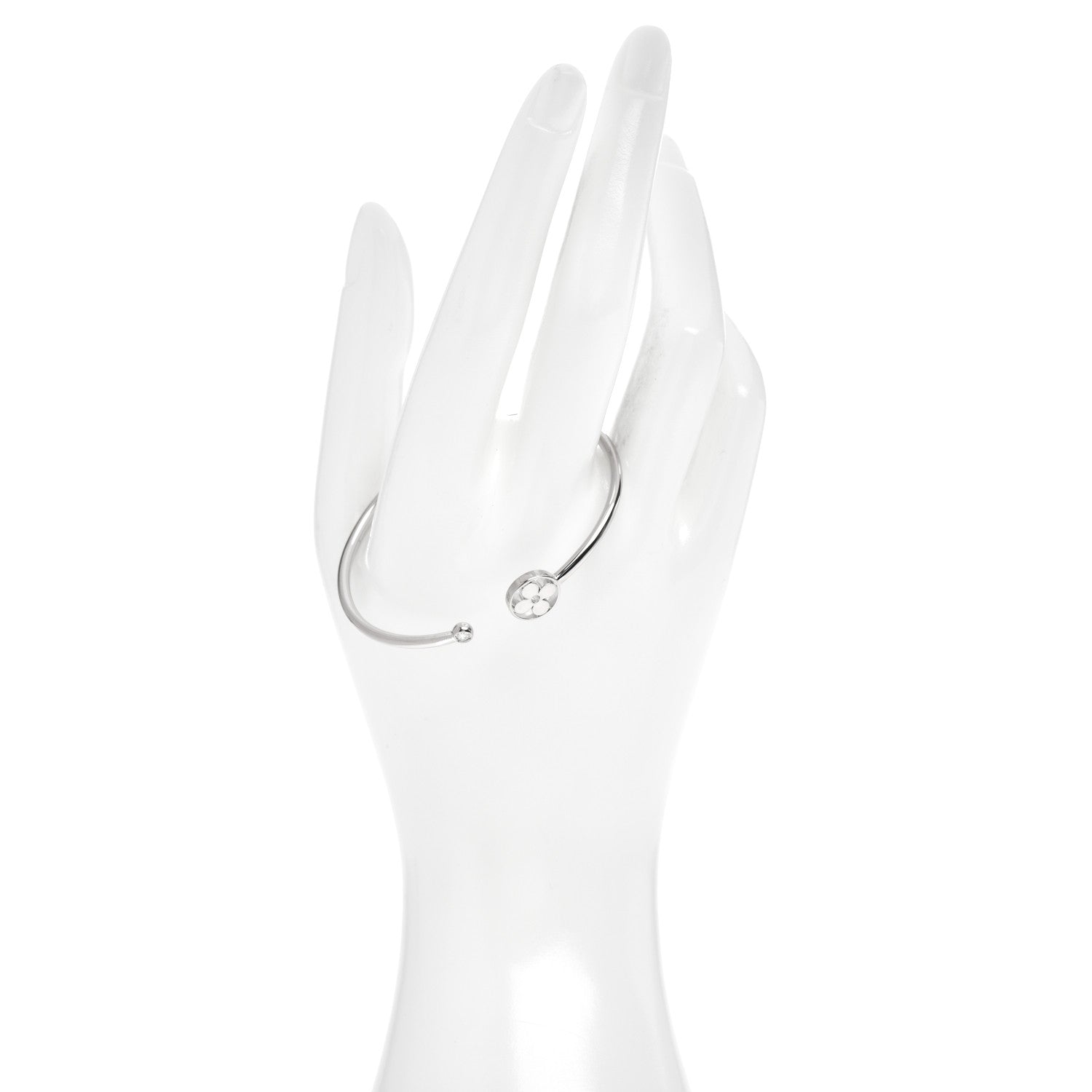 Louis Vuitton 18K White Gold Diamond Idylle Blossom Twist Bracelet 2 of 4